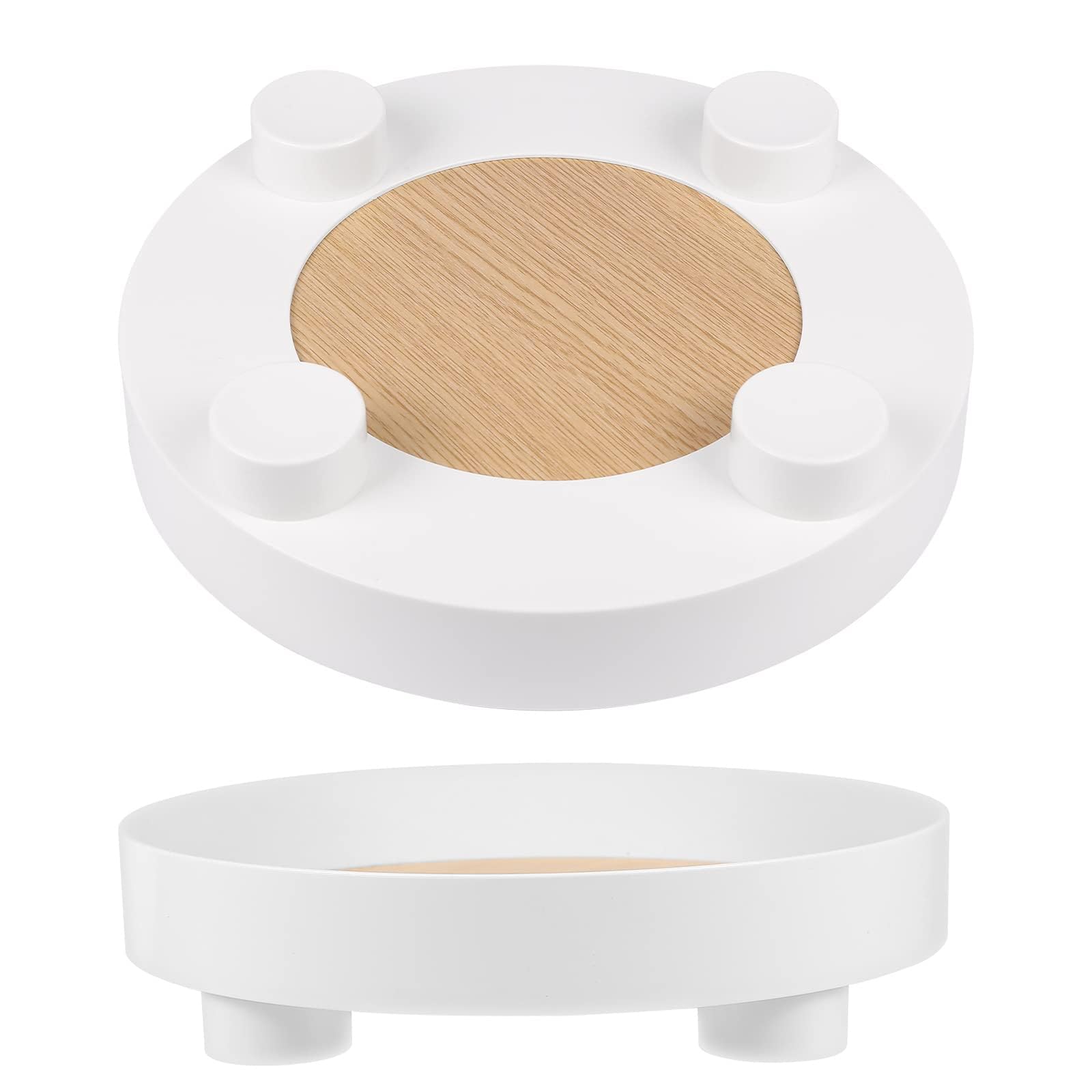 Lioong Vassoi decorativi moderni rotondi bianchi portaoggetti portaoggetti portaoggetti scatola portaoggetti tavolino vassoio per la casa decorazione della tavola regalo per donne mamme ragazze
