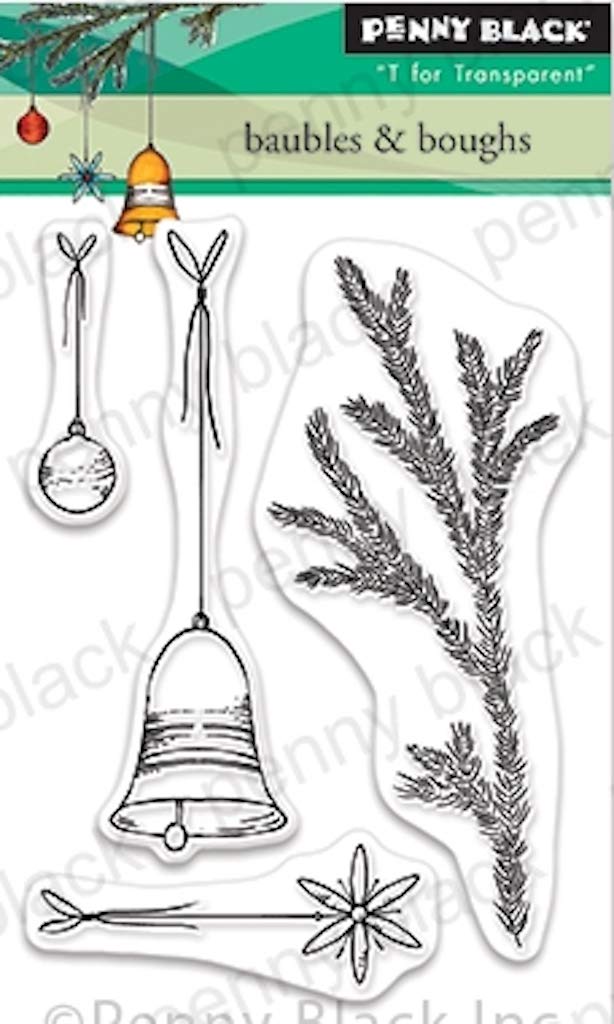 Penny Black Black Penny Clear Stamps - Baubles & Boughs 30-641