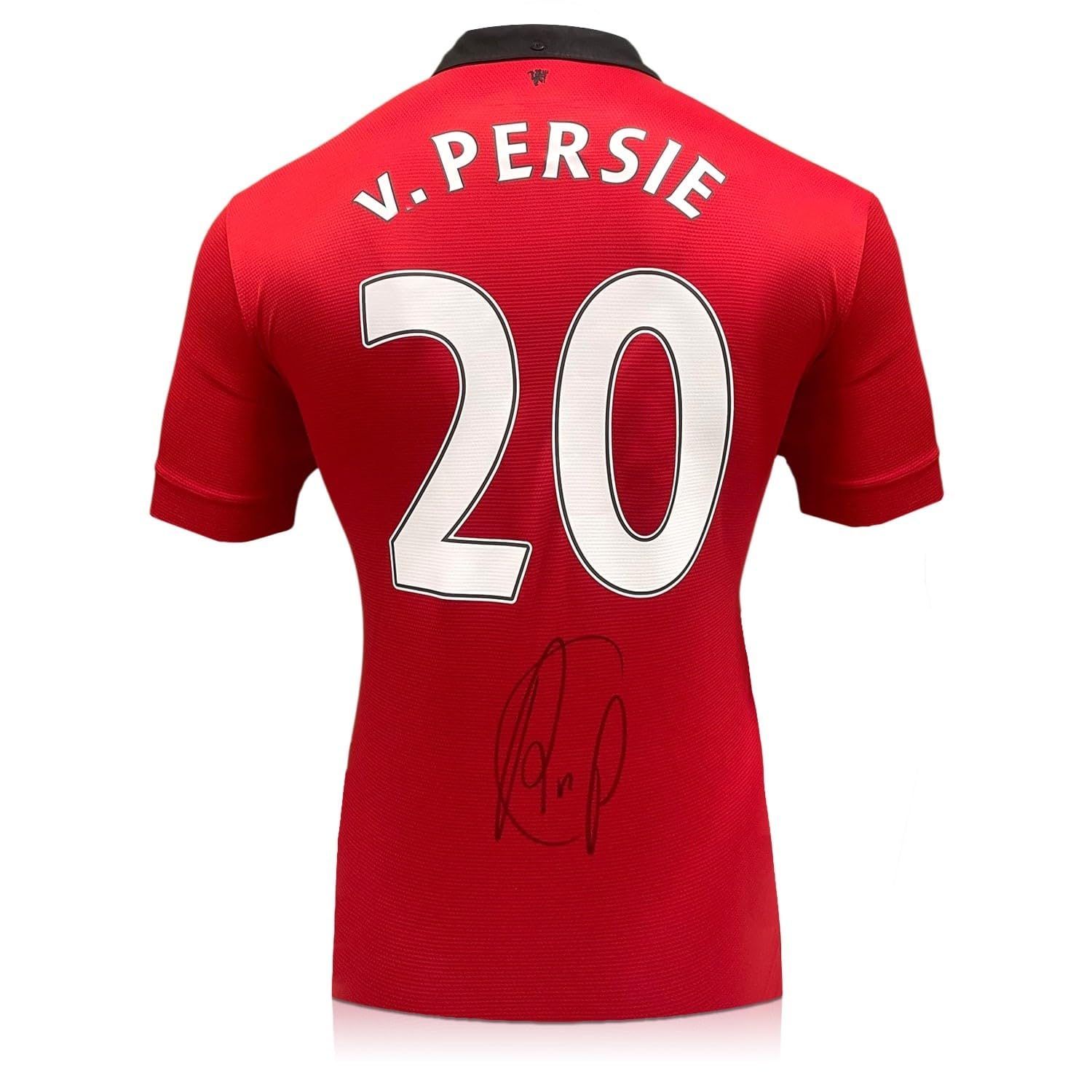 Exclusive Memorabilia Robin Van Persie Signed Original Manchester United 2013-14 Soccer Jersey