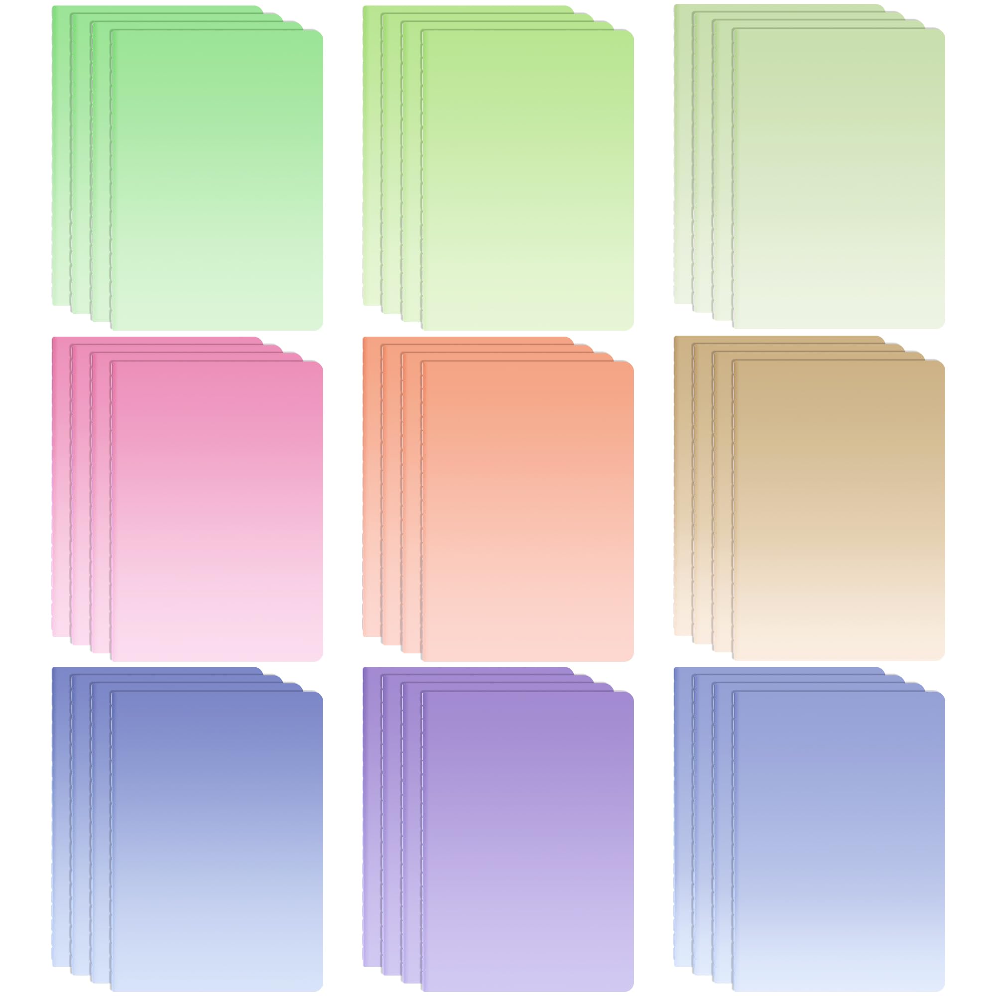 miikoul 36 Pack A5 Colorful Lined Notebook Bulk, Journals for Travelers 8''x5.6''college Ruled Composition Notebook, Writing Journal for School Office