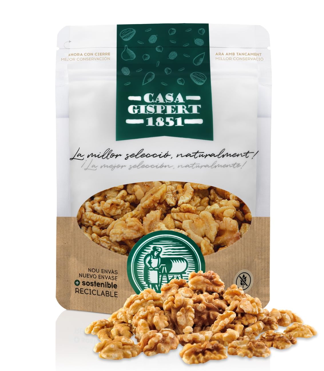 Casa Gispert Nuez de California Mondada Sin Cáscara Frutos Secos 300 gr