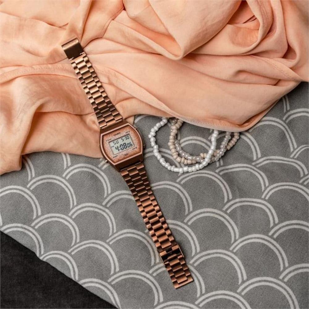 Casio Orologio unisex con quadrante digitale in oro rosa, serie vintage, B640WCG-5DF (D187)