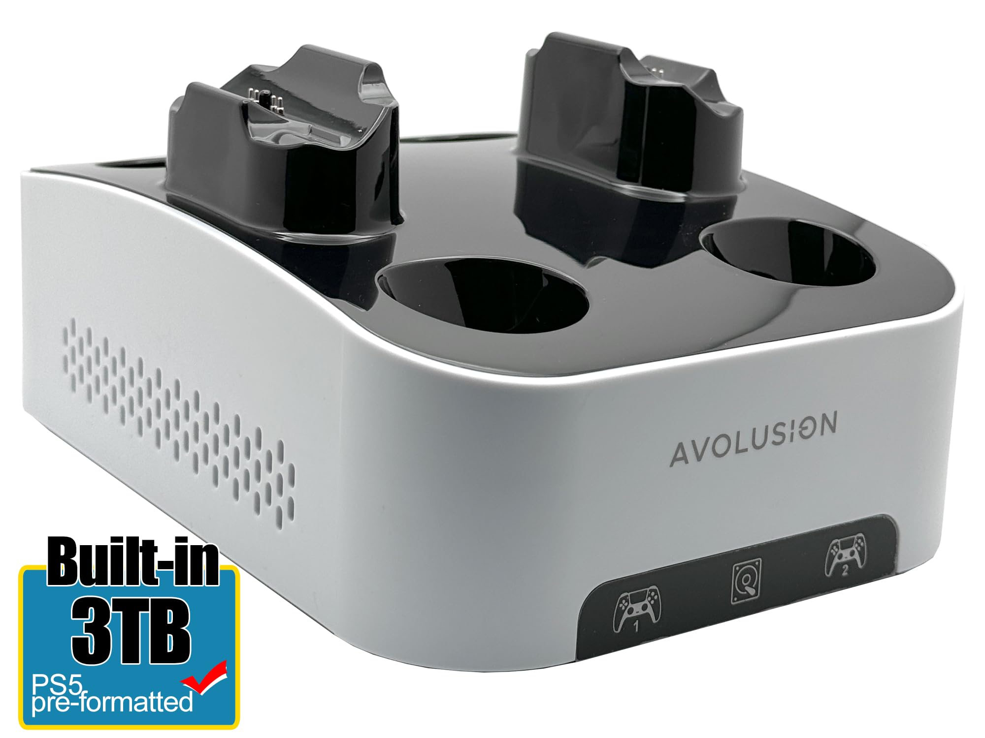 Avolusion D200 - Disco Duro Externo para Juegos USB 3.0 de 3 TB con estación de Carga para Consola de Juegos PS5