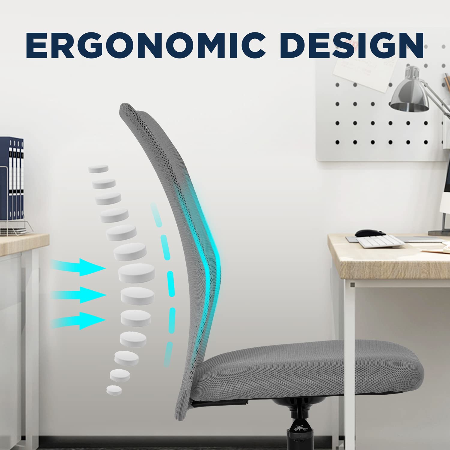 Snapklik.com : Home Office Chair Mid Back Mesh Desk Chair Armless ...