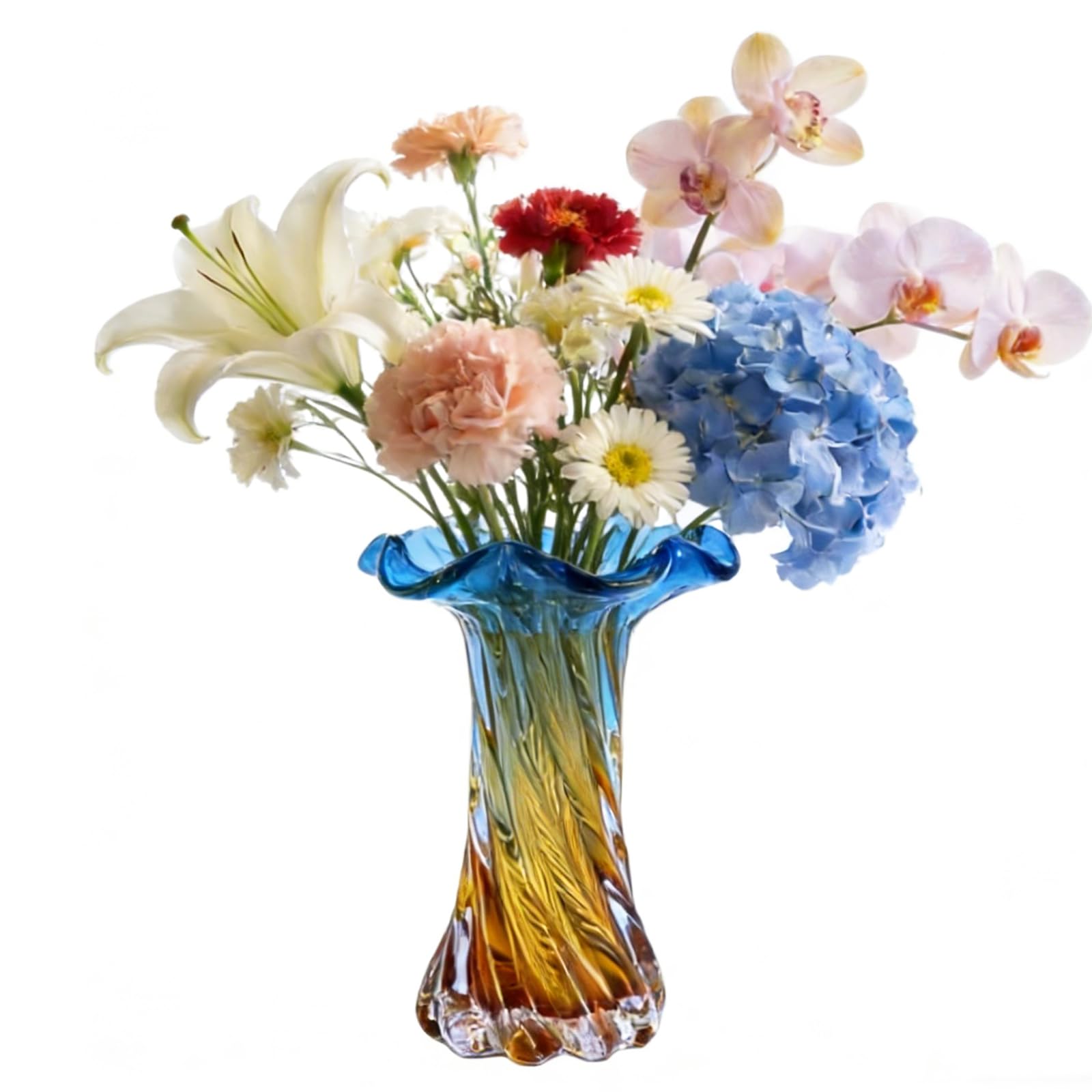Vase en verre coloré pour fleurs et décoration d'intérieur moderne de maison