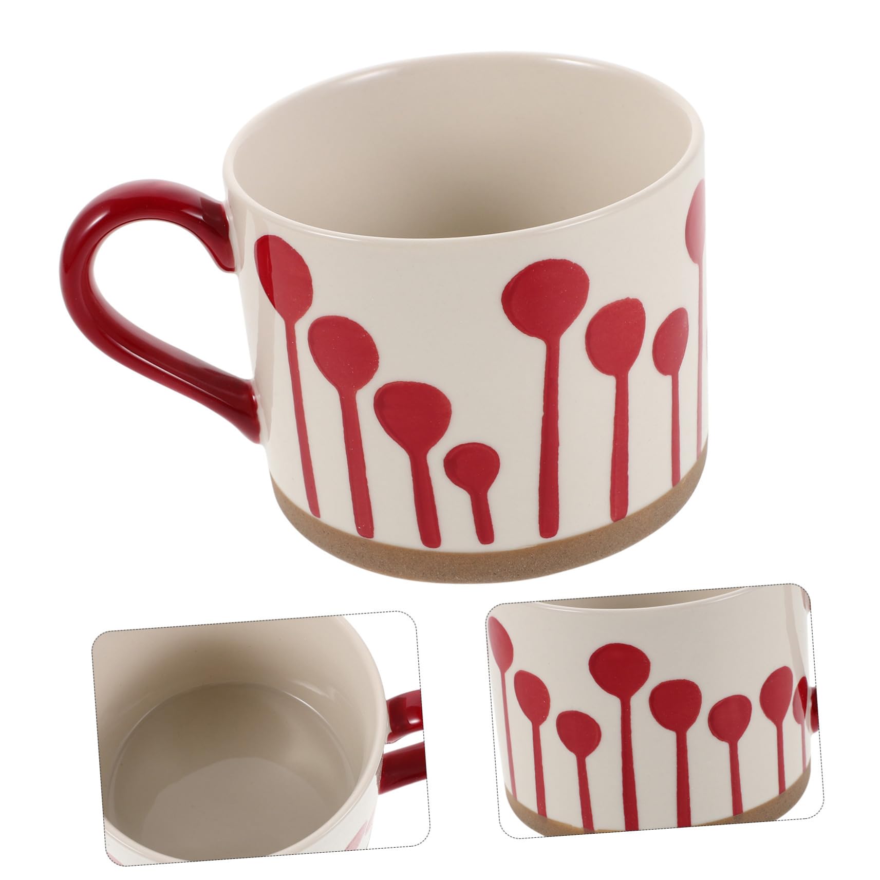 Handbemalte Keramik Kaffeetasse Robustes Design Mikrowellengeeignet mit Henkel Stilvoller Handgefertigter Keramikbecher mit Boho Charme für Zuhause und Küche