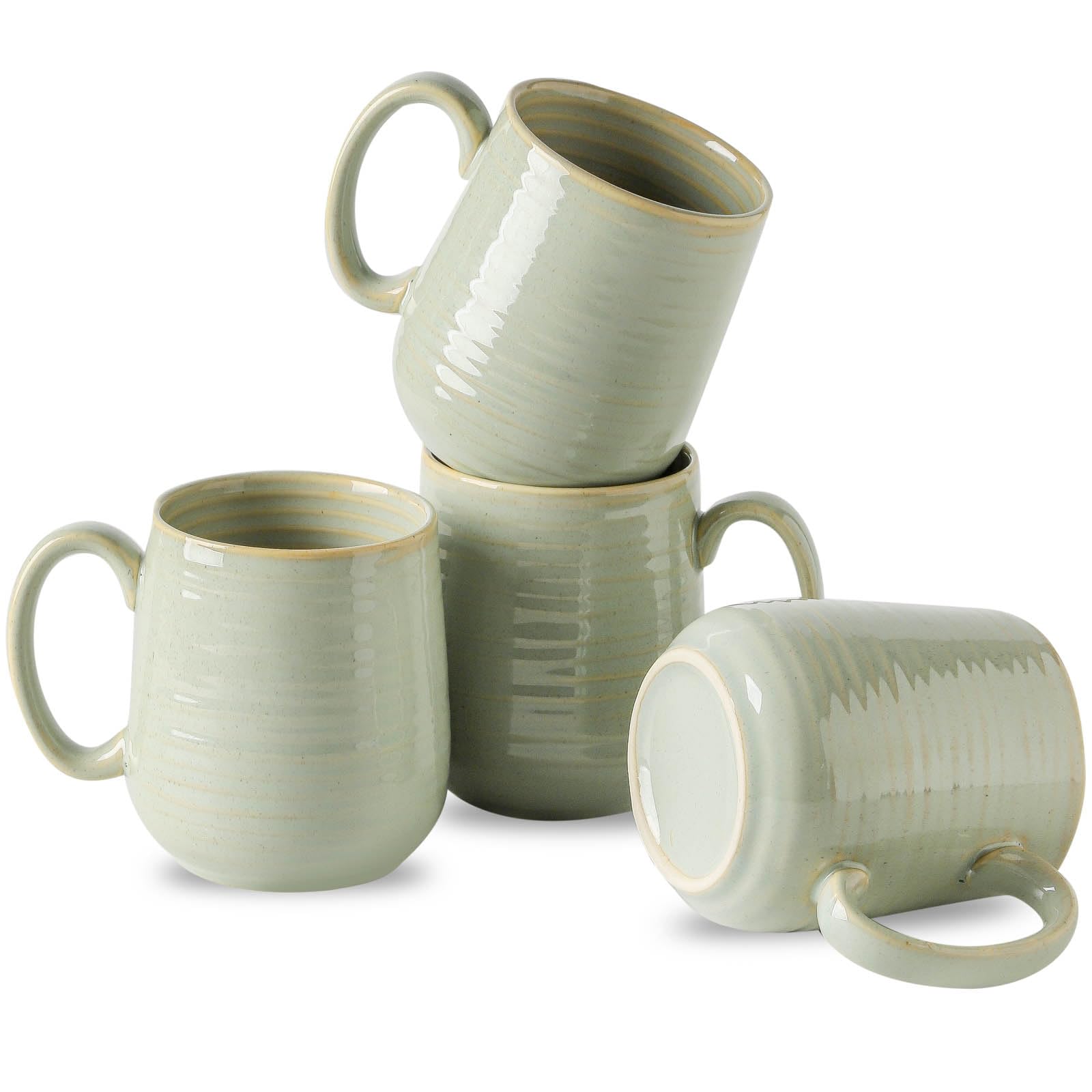 HASENSE Porcelain Coffee Mugs Set of 4, 15 Oz Reactive Glaze Coffee Cups | Large Tea Cup…