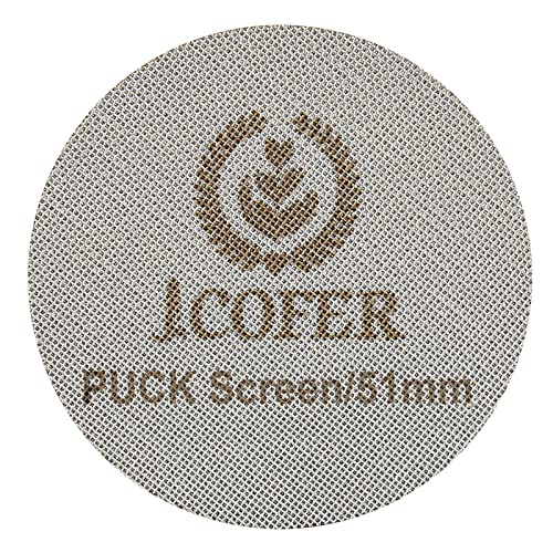 IKAPE 51mm Espresso Puck Screen, 1.7mm 150?m Ultra Thin Coffee Reusable Professional Barista Espresso Screen for Bottomless Portafilter Filter Basket - Made with 316 Stainless Steel