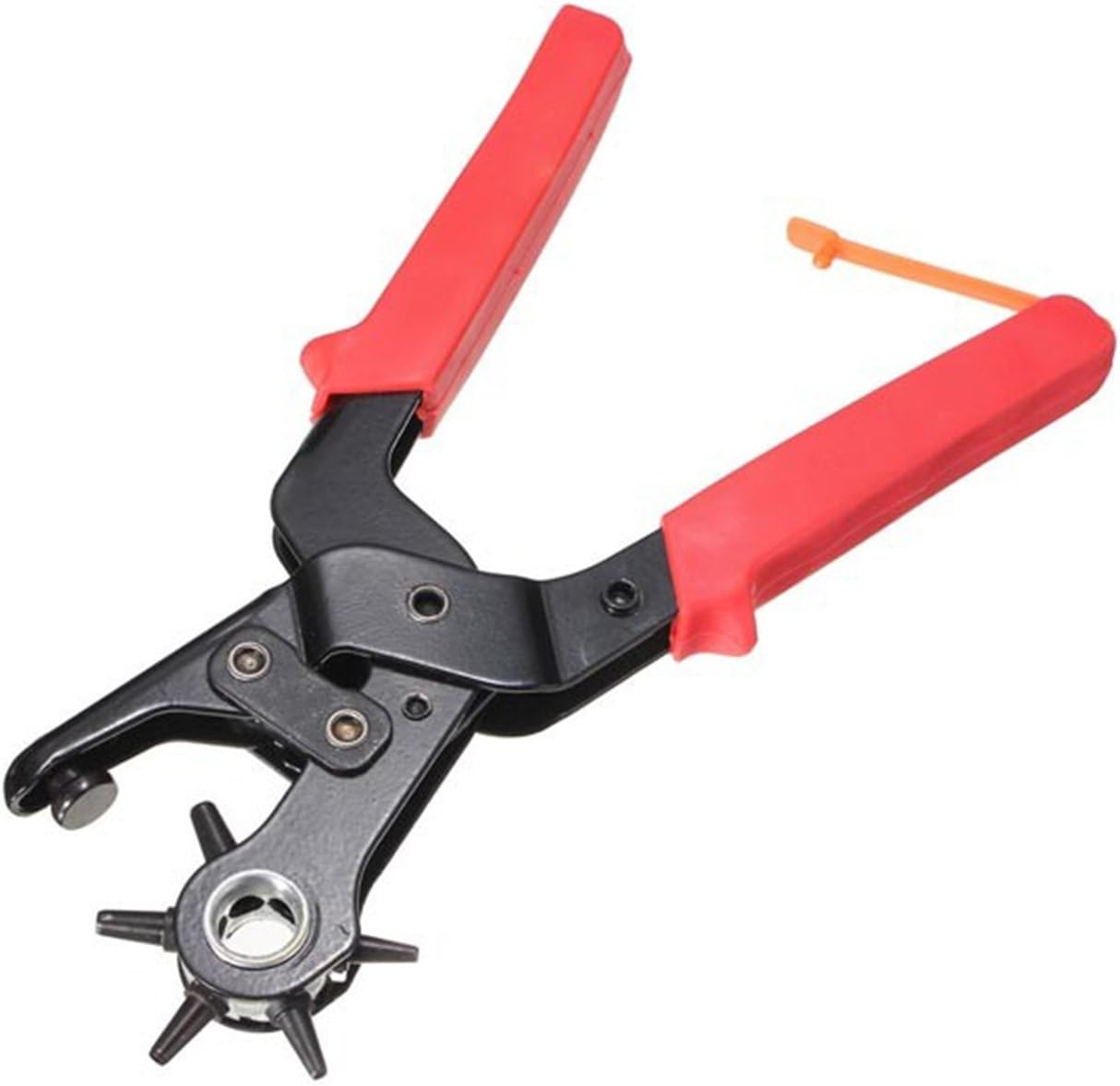 6 Sizes Kit Revolving Heavy Duty Leather Belt Hole Punch Puncher Cut Eyelet Plier Tool DIY
