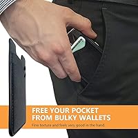 Vista 3 de Soporte para tarjetas de teléfono, billetera de cuero para teléfono, soporte elástico para la parte posterior del teléfono, tarjetero para tarjetas