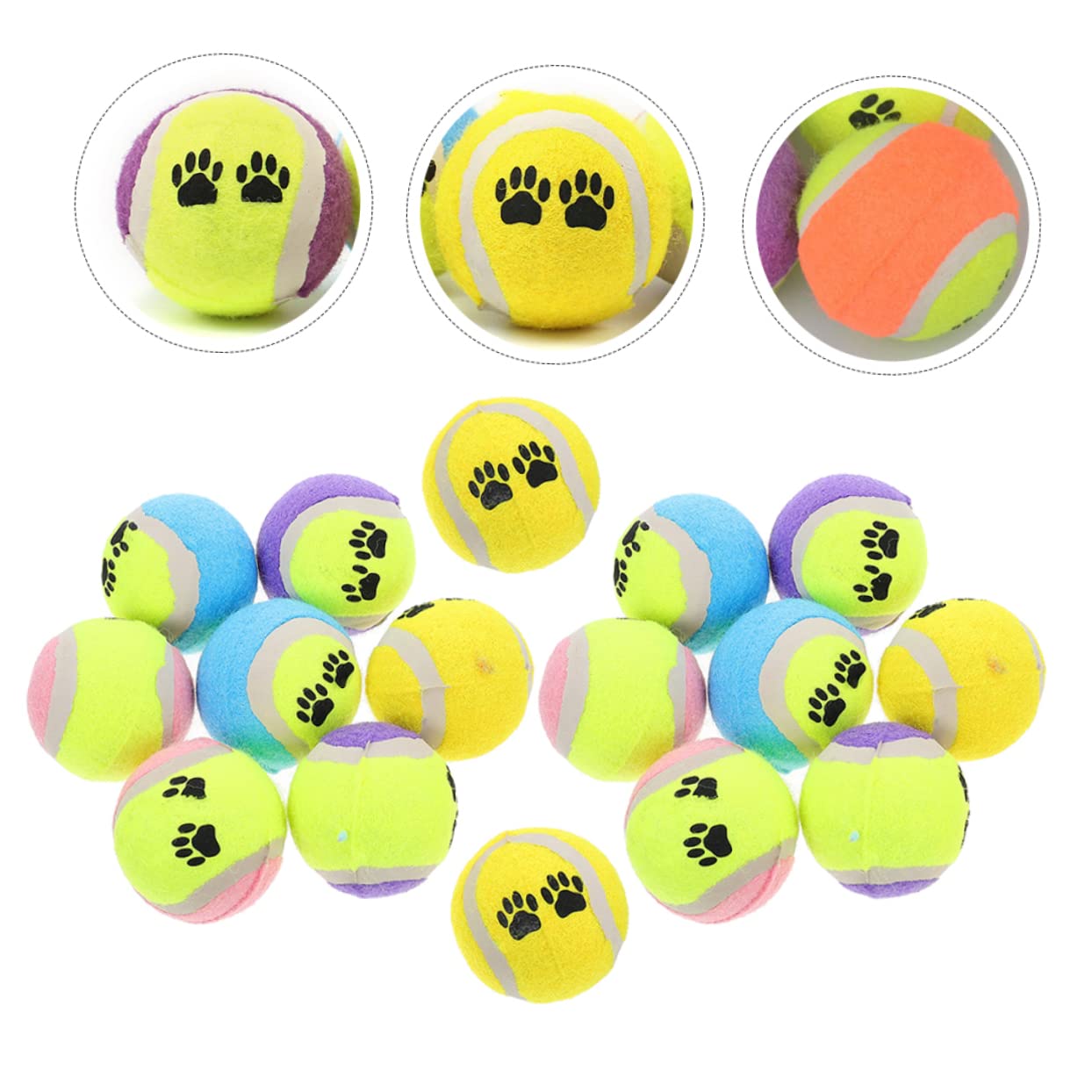 POPETPOP 16stücke Hundeball Aus Gummi Für Welpen Und Haustiere Kleine Tennisbälle Zum Werfen Und Apportieren Farbenfrohes Kauspielzeug Für Hunde Zum Energieabbau