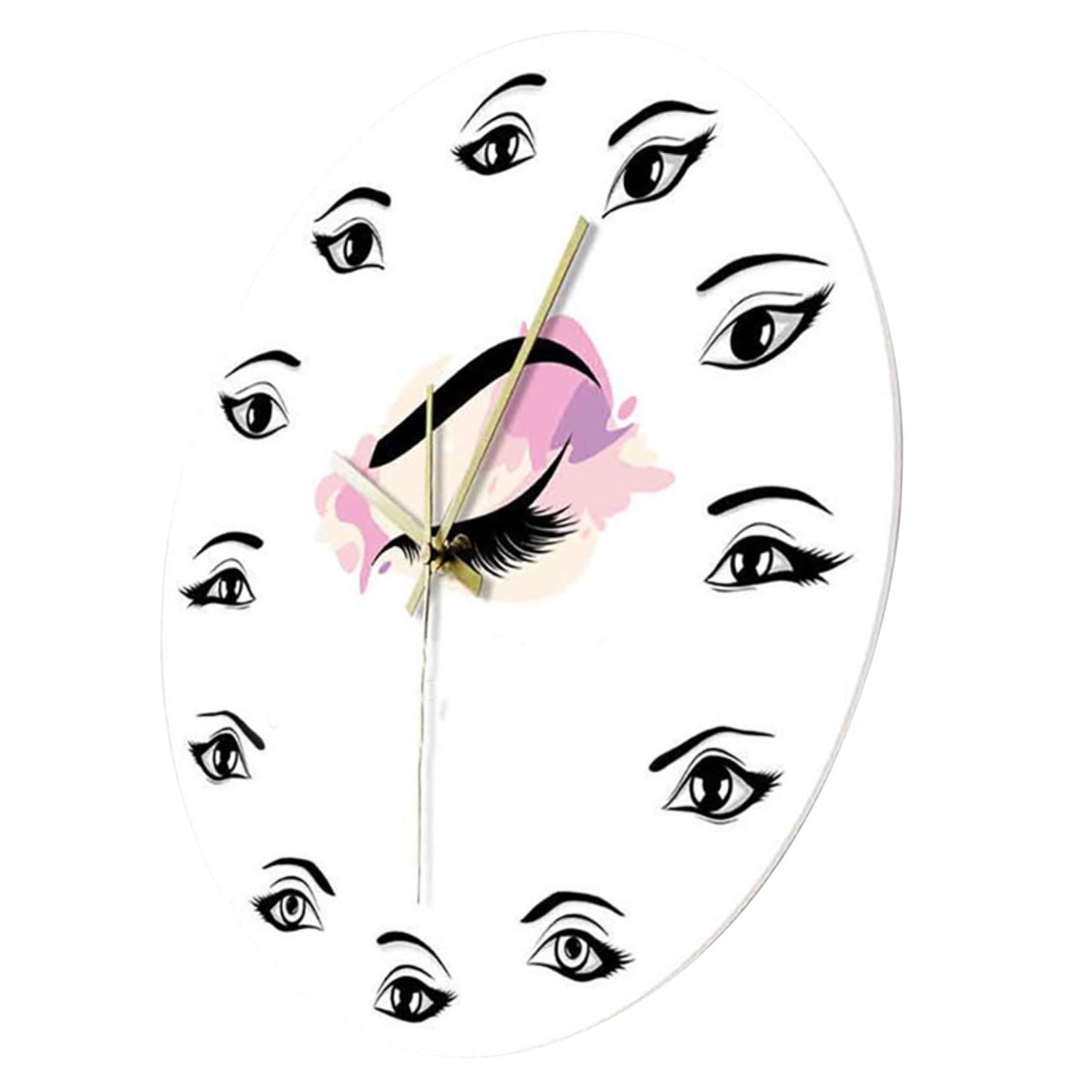 Horloge murale decorative en motif cils pour interieur chic