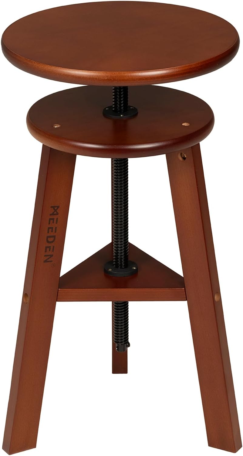 MEEDEN Wooded Drafting Stool with Adjustable Height, Artist Stool, Up to 220 Lbs, German Beech Wood, Perfect for Artists Studio, Home Use, Kitchen, Bars