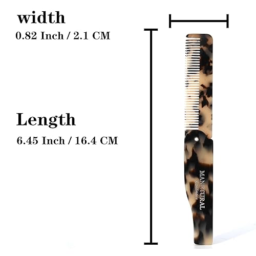 Miniatura 5 de MANETURAL Peine de dientes finos de 80L, peine de bolsillo plegable, peine de pelo de 6.4 pulgadas para mujeres y niños, cuidado de la barba o
