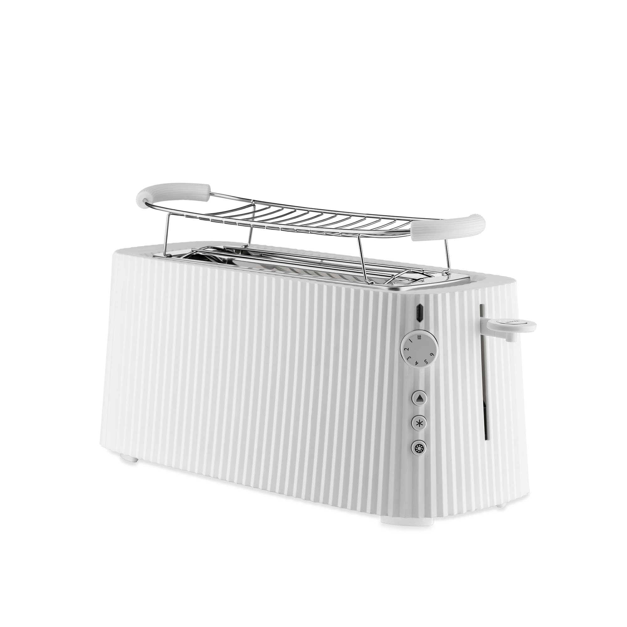 Alessi Plissé MDL15 W/UK - Long Double Compartment Toaster, in