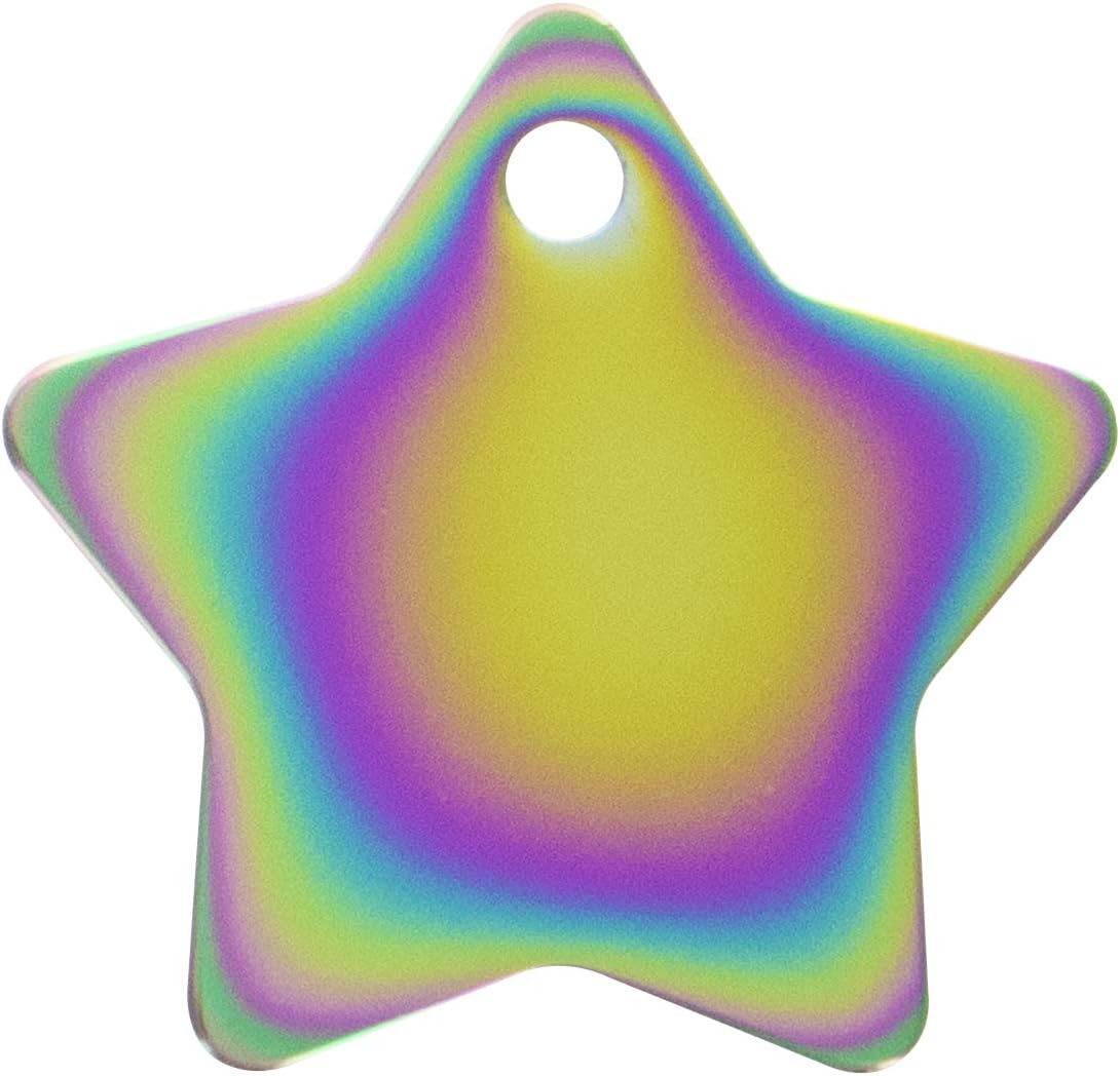Quick-Tag 8447-18 Large Rainbow Plated Rainbow Star Pet Tag