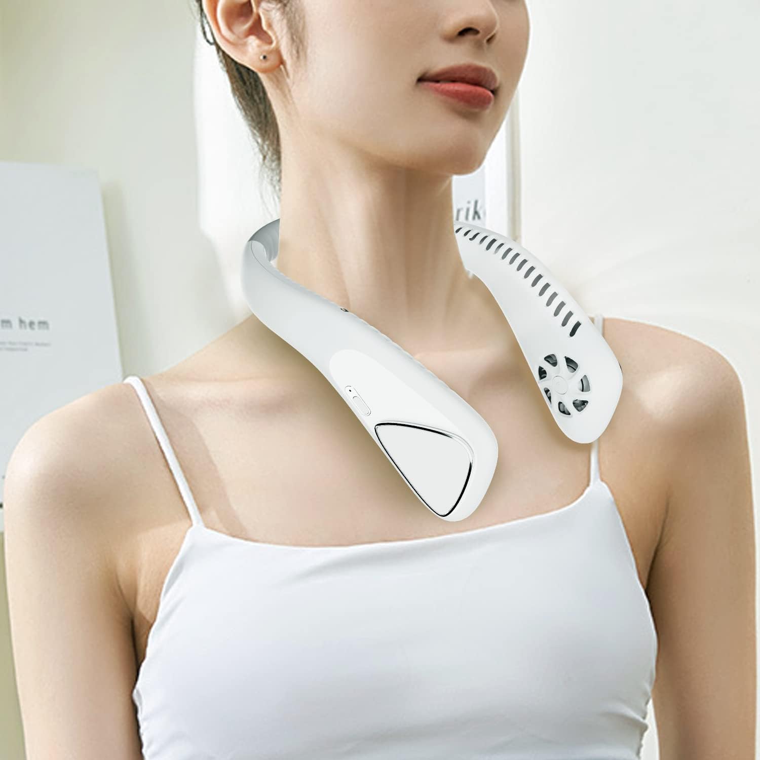 Amazon Com Bivbtp Portable Neck Fan Hands Free Bladeless 360 White Electronics