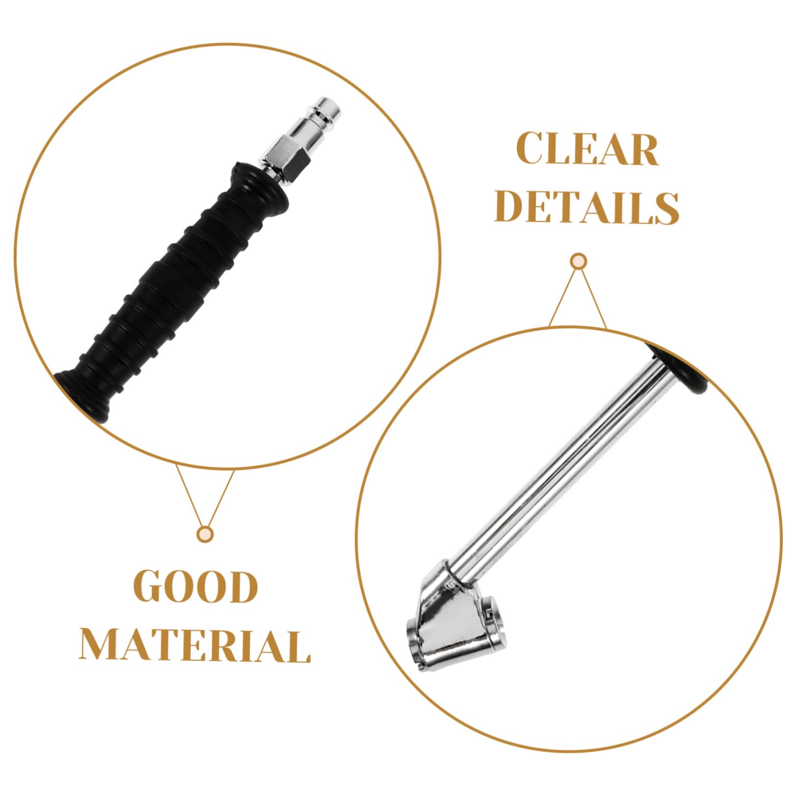 Gatuida 5stücke Tire Air Chuck Mit Druckmessgerät Multifunktionales Reifenfüllgerät Für Verschiedene Ventiltypen Mit Schnellbefüllungsstange Und Robuster Metallkonstruktion Für