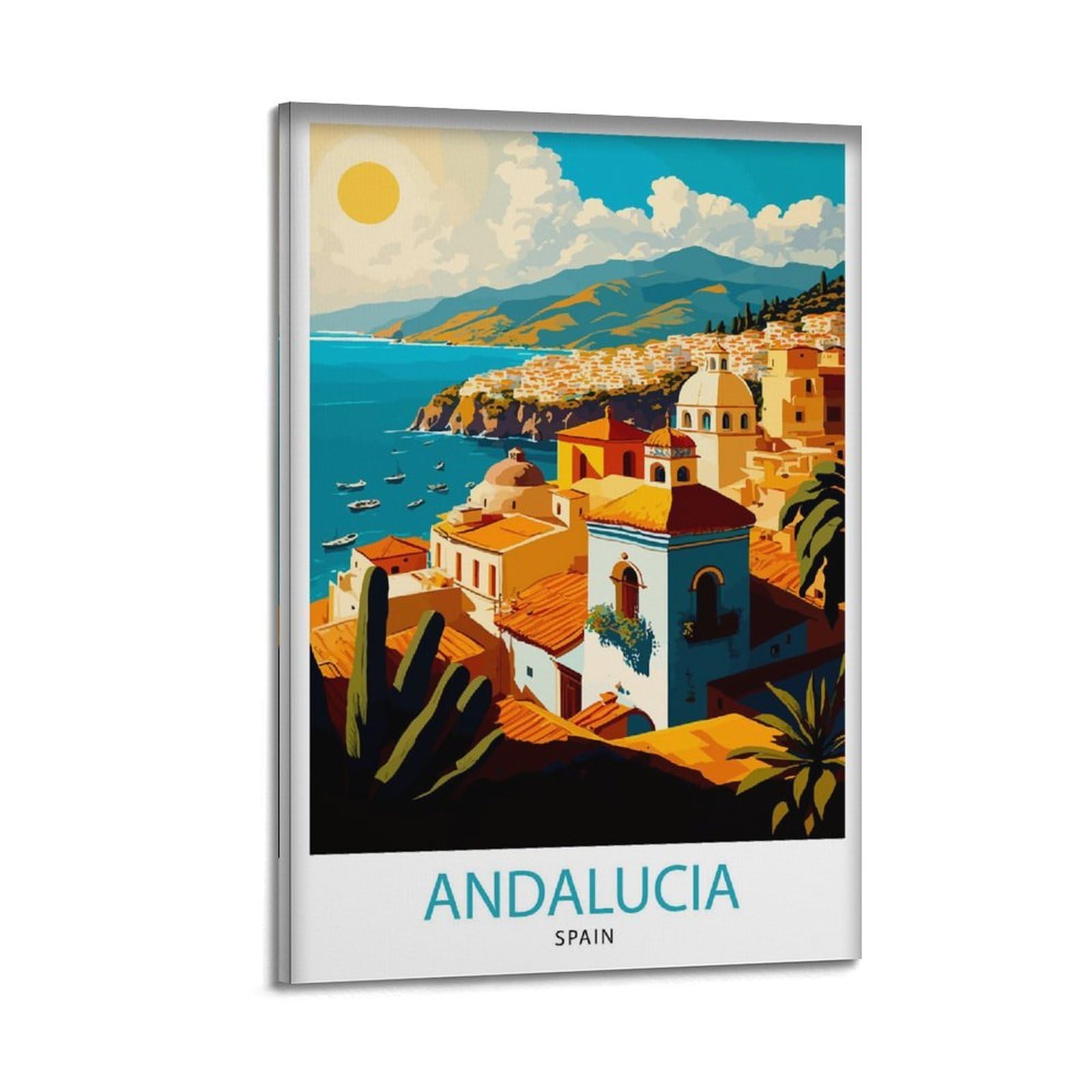 xiaoxiaoshen Andalucia Spain Travel Spanish Landscape Home Canvas Poster Wall Art Prints Room Aesthetic Murals Bedroom And Living Decorations 16x24inch(40x60cm)