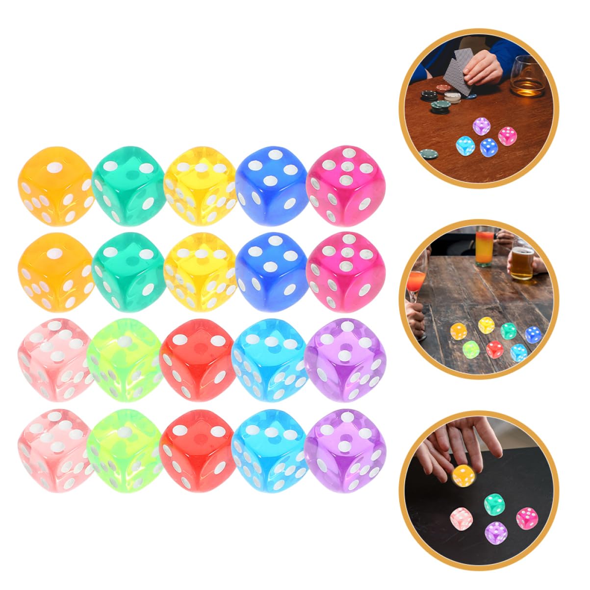 HEMOTON 400 Pièces Dés Transparents de des Jouer aux dés Jeux de dés Outil de de société dés Jouets Accessoires de dés de dés pour Le Accessoires de Acrylique