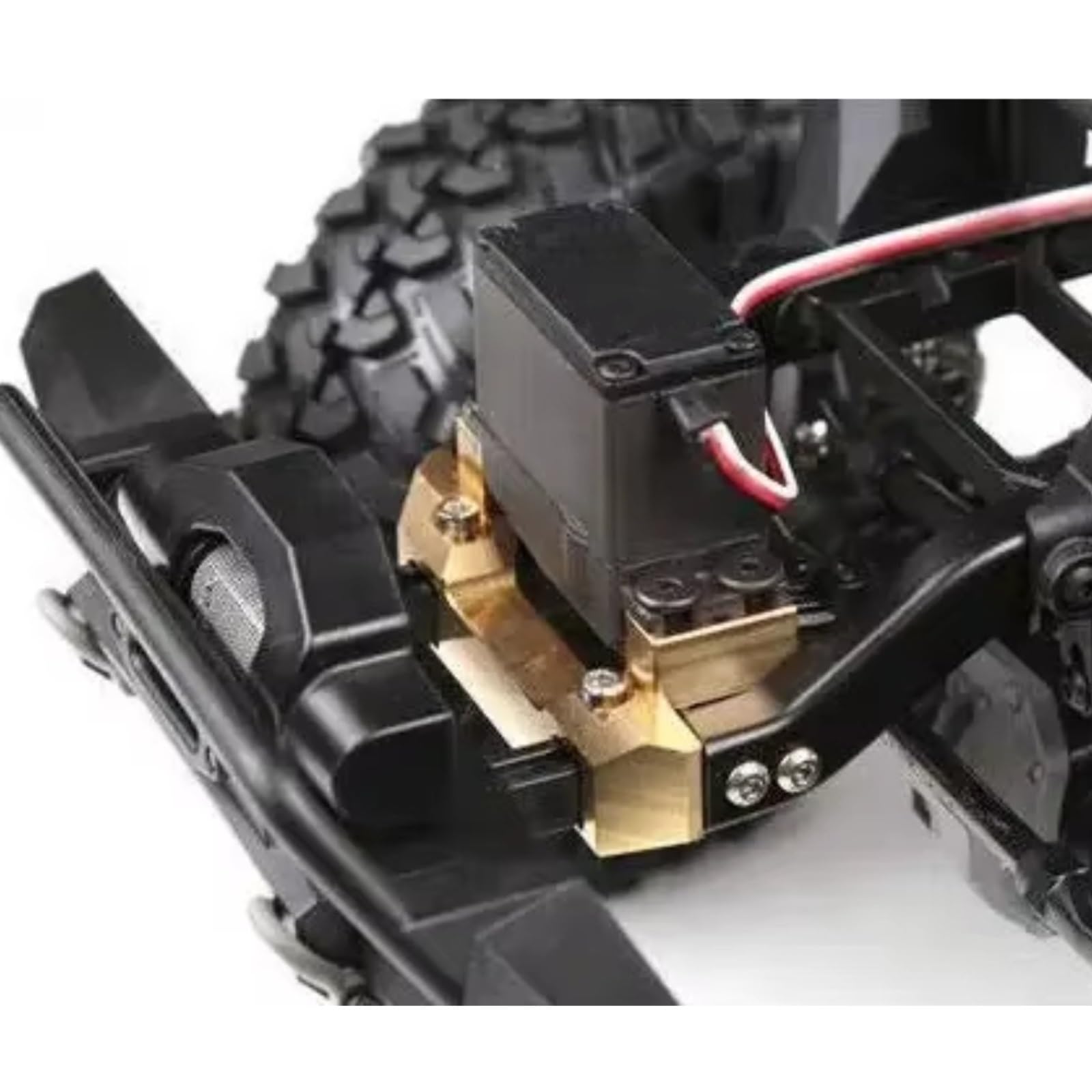 para Traxxas para TRX4 1/10 Latón Parachoques Delantero Servo Montaje Coche Trepador Control Remoto Actualizaciones Accesorios Componentes Reemplazos Reemplazo Piezas RC