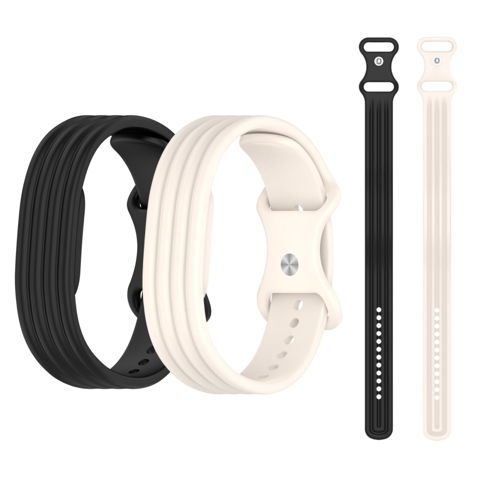 BLIKEJIN Adjustable Silicone Band for Google Fitbit Air (Black+Starlight)