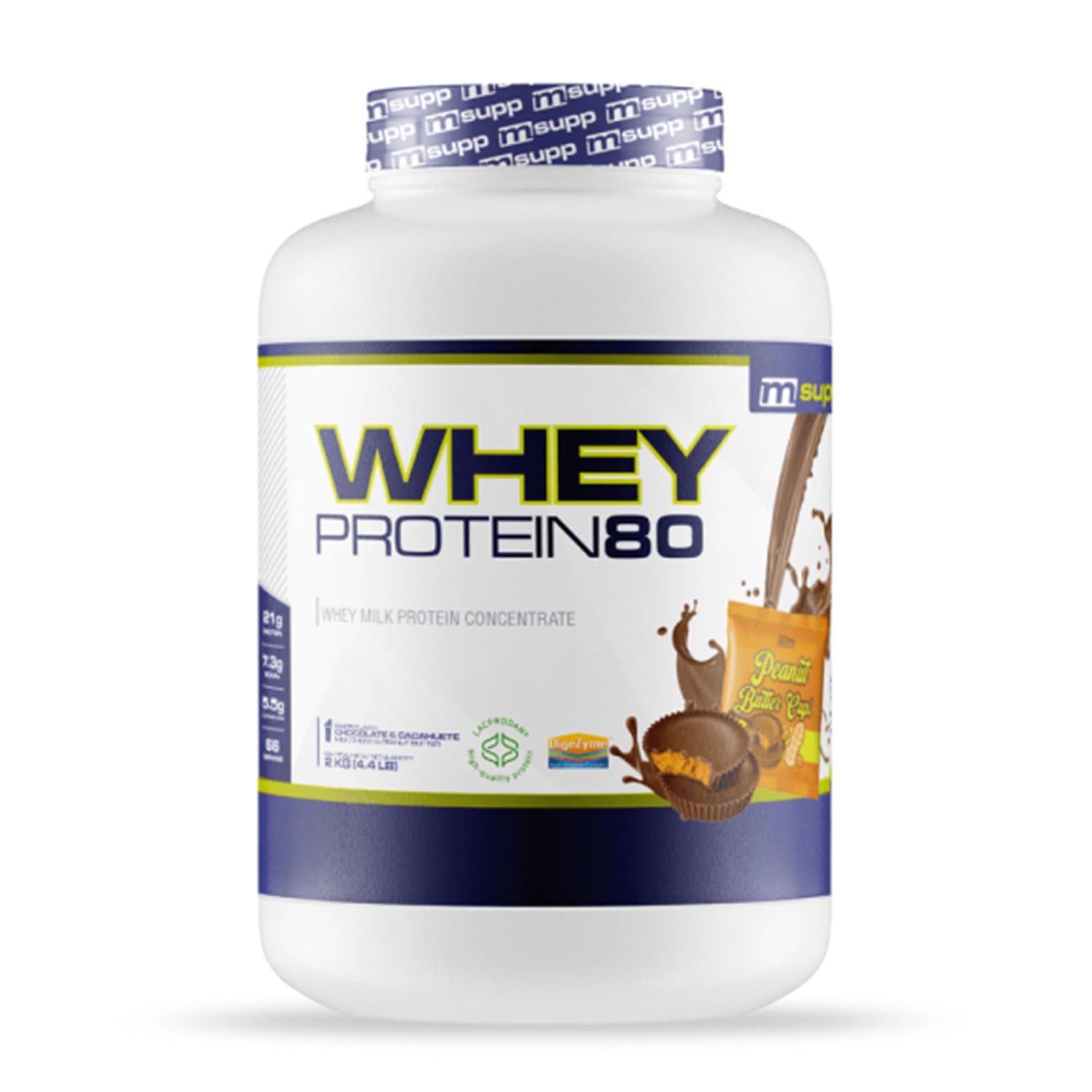MASmusculo - Whey Protein 80-​2 Kg - Choco Peanut Cups - Suplemento Deportivo Puro de Calidad - Proteína Whey - Con Lacprodan de Arla y Proteína Suero de Leche - Ayuda a Aumentar Masa Muscular