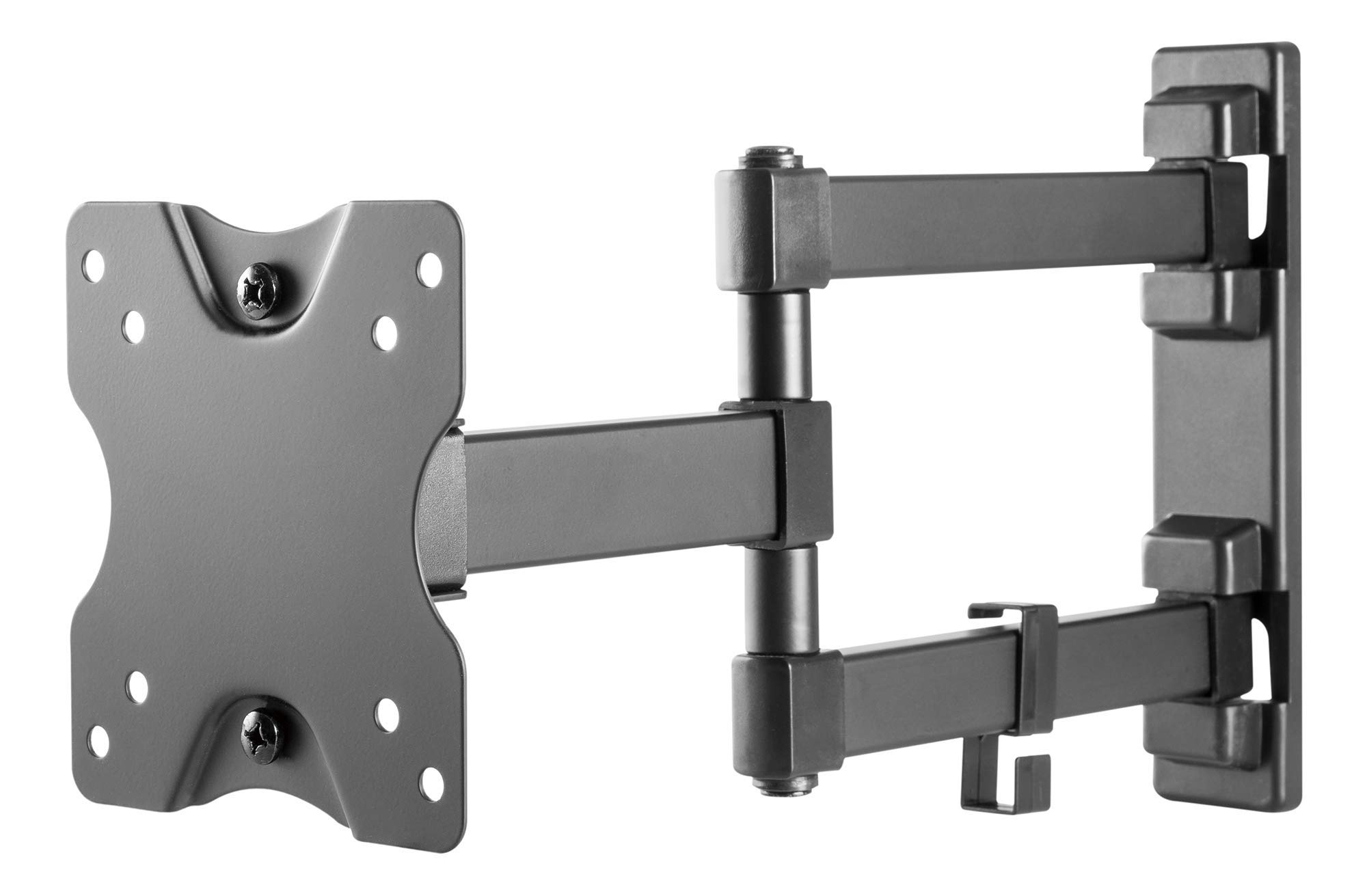 DELTACOMonitor Wall Mount, Movable TV/Monitor Bracket for Monitors from 13 to 27 Inch Flat & Curved, Monitors/TVs up to max. 20 kg VESA Standard 75 x 75 mm to 100 x 100 mm, Black