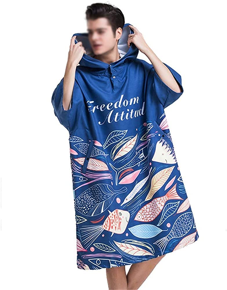 Poncho De Surf Poncho Playa Toalla Deportiva Toalla de Playa Wrap para Adultos de Secado rápido cambiable Albornoz de Playa Toalla de baño Capa de Buceo Deportes acuáticos Bata Deportiva LSDRALOBPO