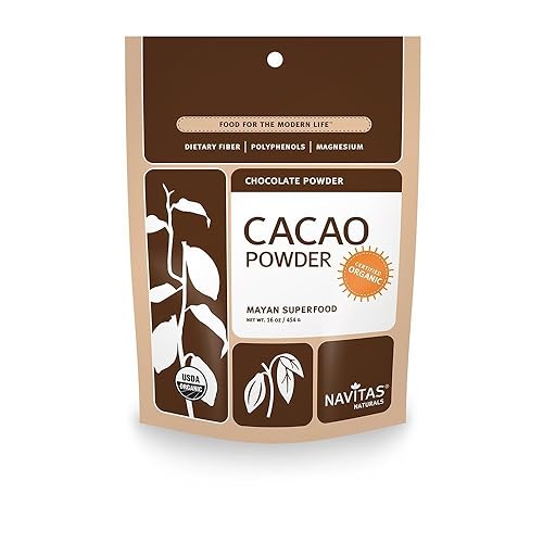 Navitas Naturals Cacao en polvo orgánico, bolsas de 16 onzas (paquete de 6)