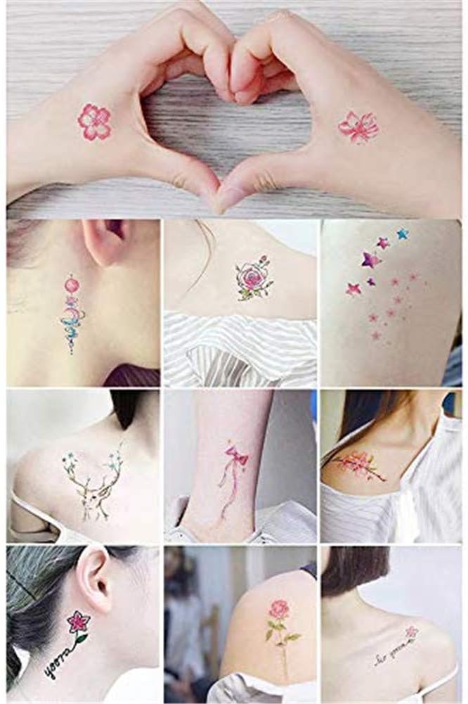 18シート一時的な入れ墨ミックススタイルの女性の女の子の腕バック肩美脚のためのボディタトゥーステッカー Set 4