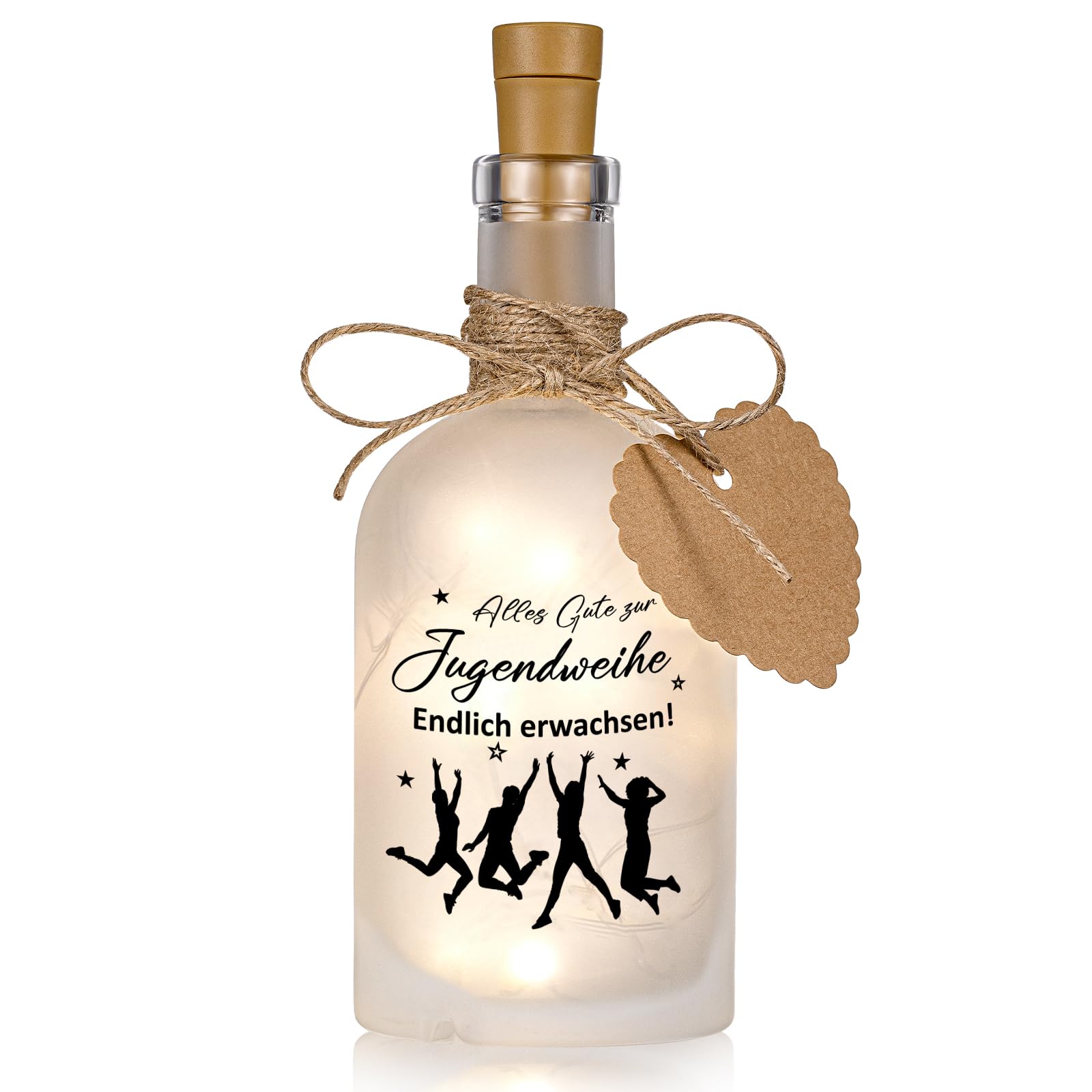 BBTO Alles Gute Zur Jugendweihe Geschenke Geldgeschenk Jugendweihe LED Flaschenlicht Geldgeschenk Flasche Verpackung Leuchtflasche Geburtstag Geschenk