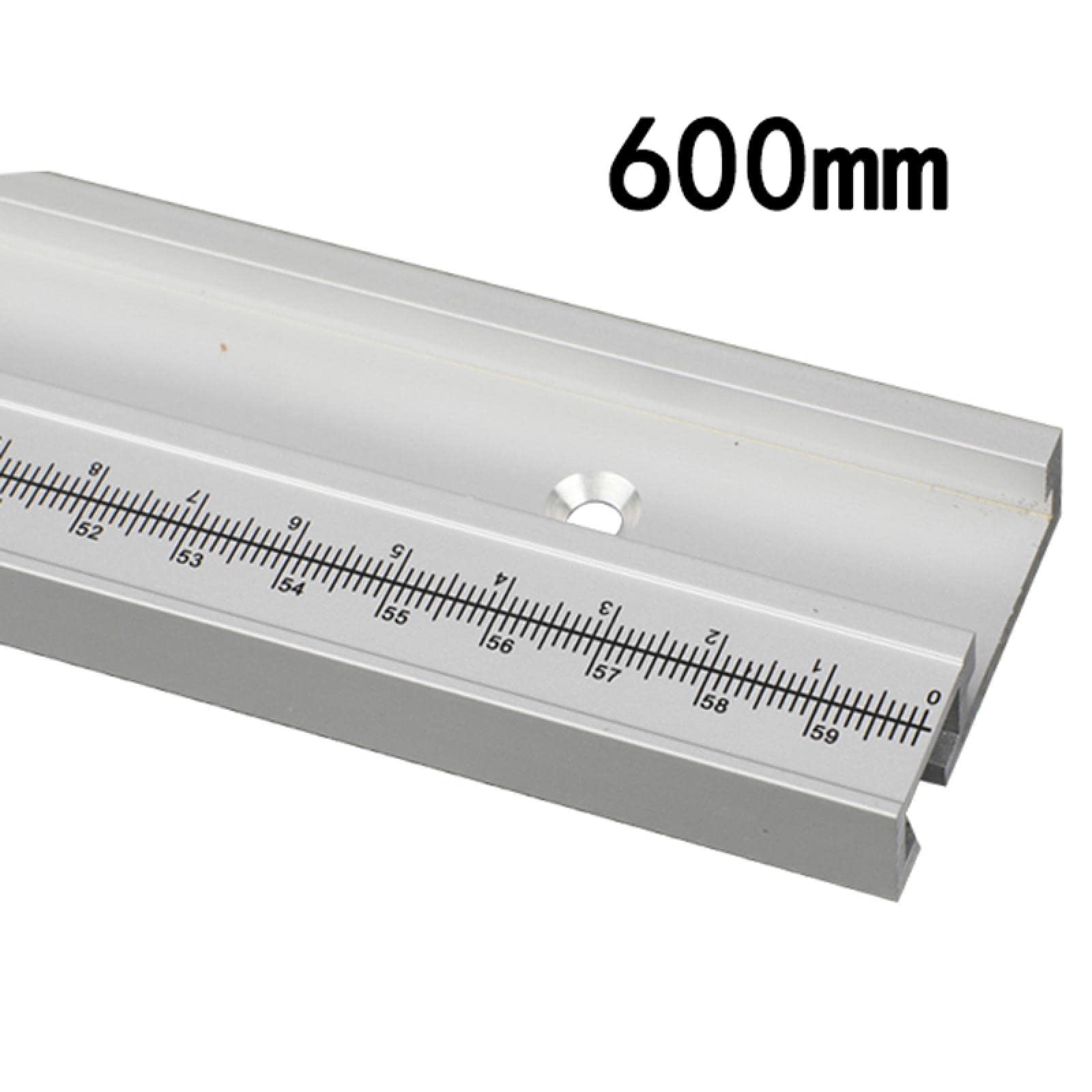 RANRAO Pista de inglete con ranura en T de 600 mm, aleación de aluminio de 600 mm, pista de inglete con ranura en T para carpintería