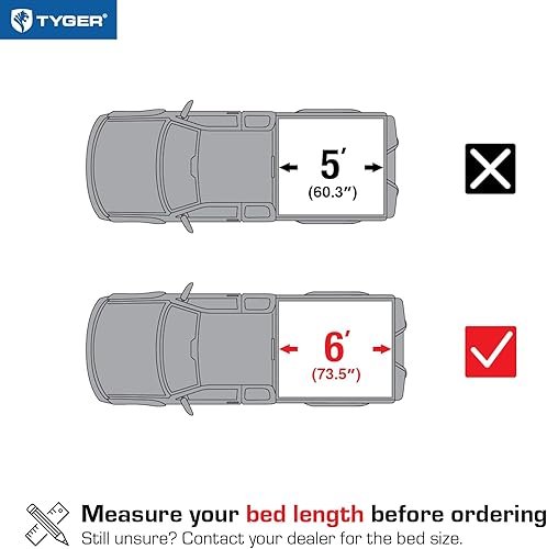 Miniatura 11 de Tyger Auto T3 - Cubierta plegable para caja de camioneta Tacoma 2005-2015