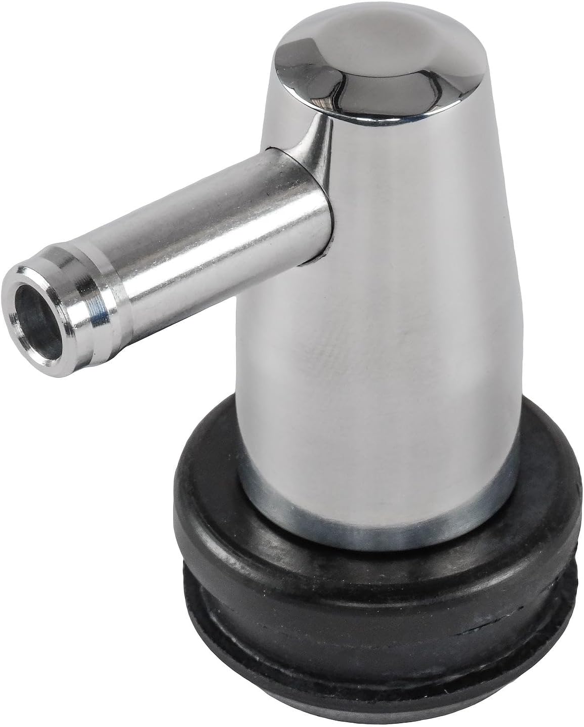 JEGS Billet Aluminum PCV Valve | 3/8 � Hose Barb | Fits Standard 1.25� Diameter Valve Cover Opening | Polished | Includes Grommet