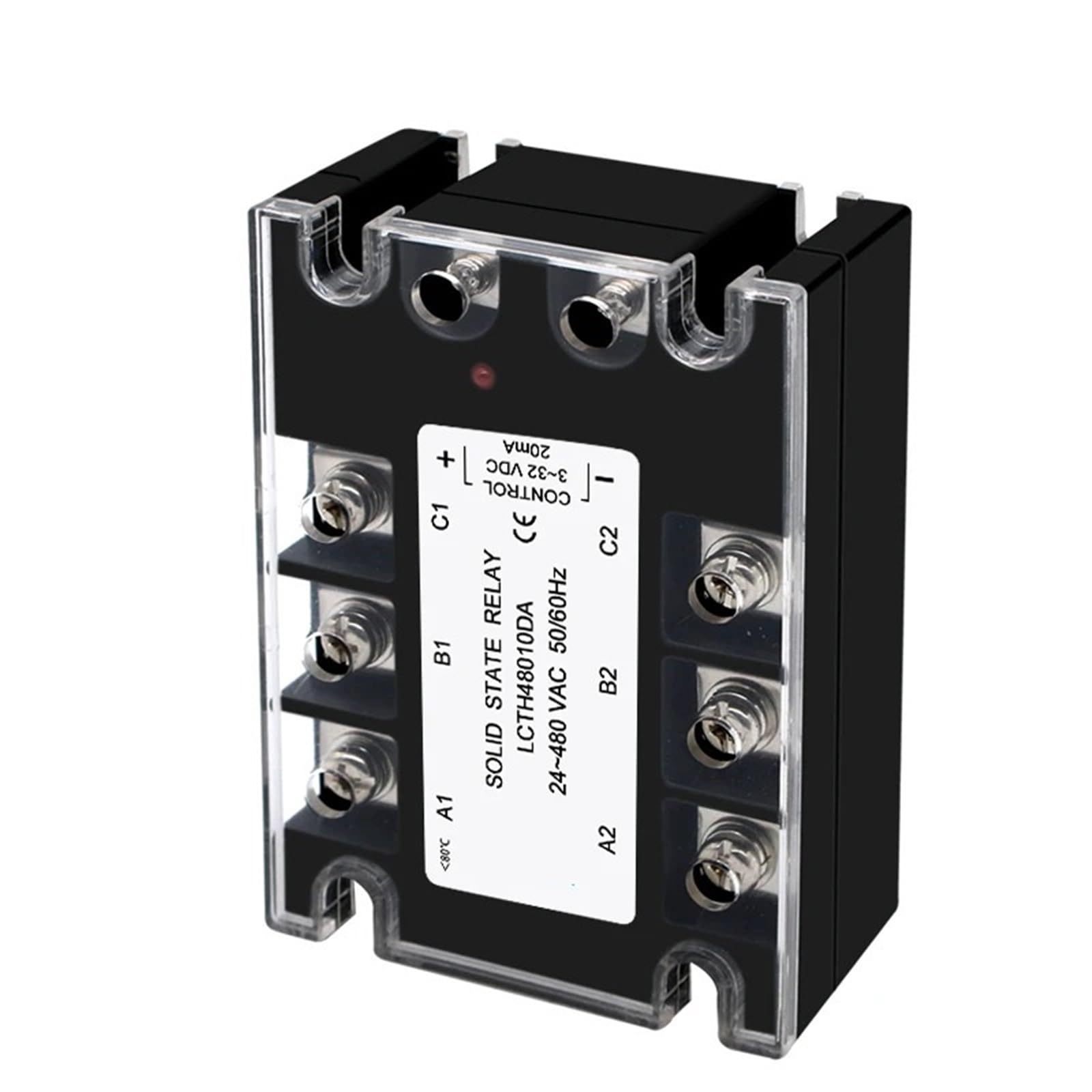 Relé de estado sólido trifásico 10 A, 25 A, 40 A, 60 A, 80 A, 100 A, 120 A, 150 A, 200 A, control de, control de CC, CA, 25 A, 380 V(AC-AC,10A)