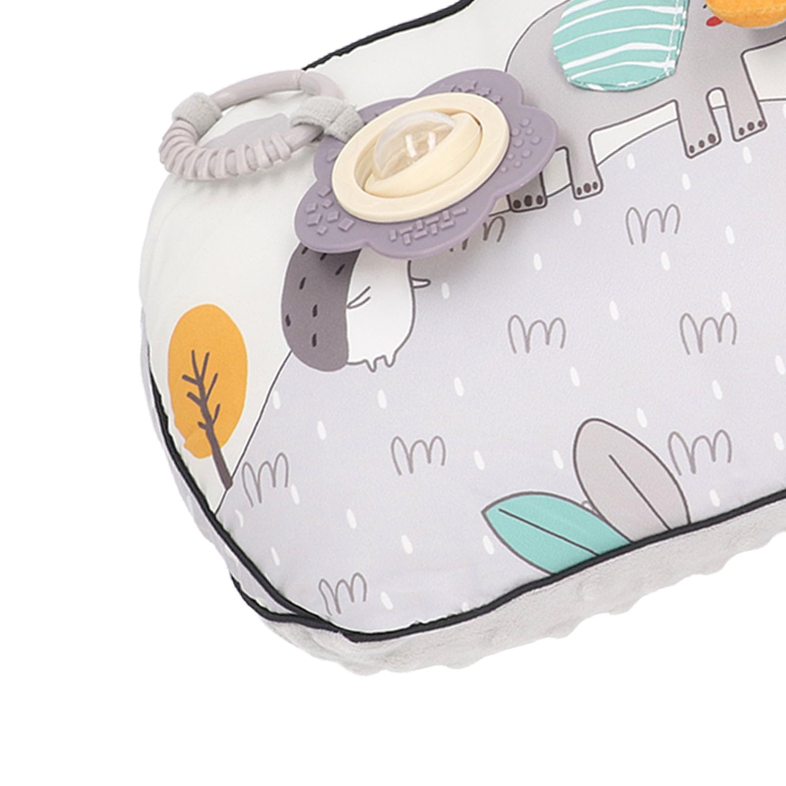 Baby-Bauchzeitkissen, Weiche Kopfstütze aus Polyester-Baumwolle für Neugeborene mit Rassel-sensorischem Krabbelspielzeug, für Frühes Nackentraining und Bequemen Schlaf (Typ A)