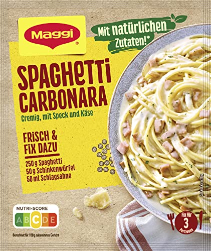 MAGGI Fix für Spaghetti Carbonara, Würzmischung, mit natürlichen Zutaten*, für 3 Portionen, 1er Pack (1 x 35g Packung)