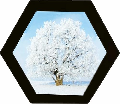 Miniatura 1 de Marco de fotos en forma hexagonal de madera para colgar en la pared, para decoración de pared del hogar, oficina, galería de pared, marcos de fotos