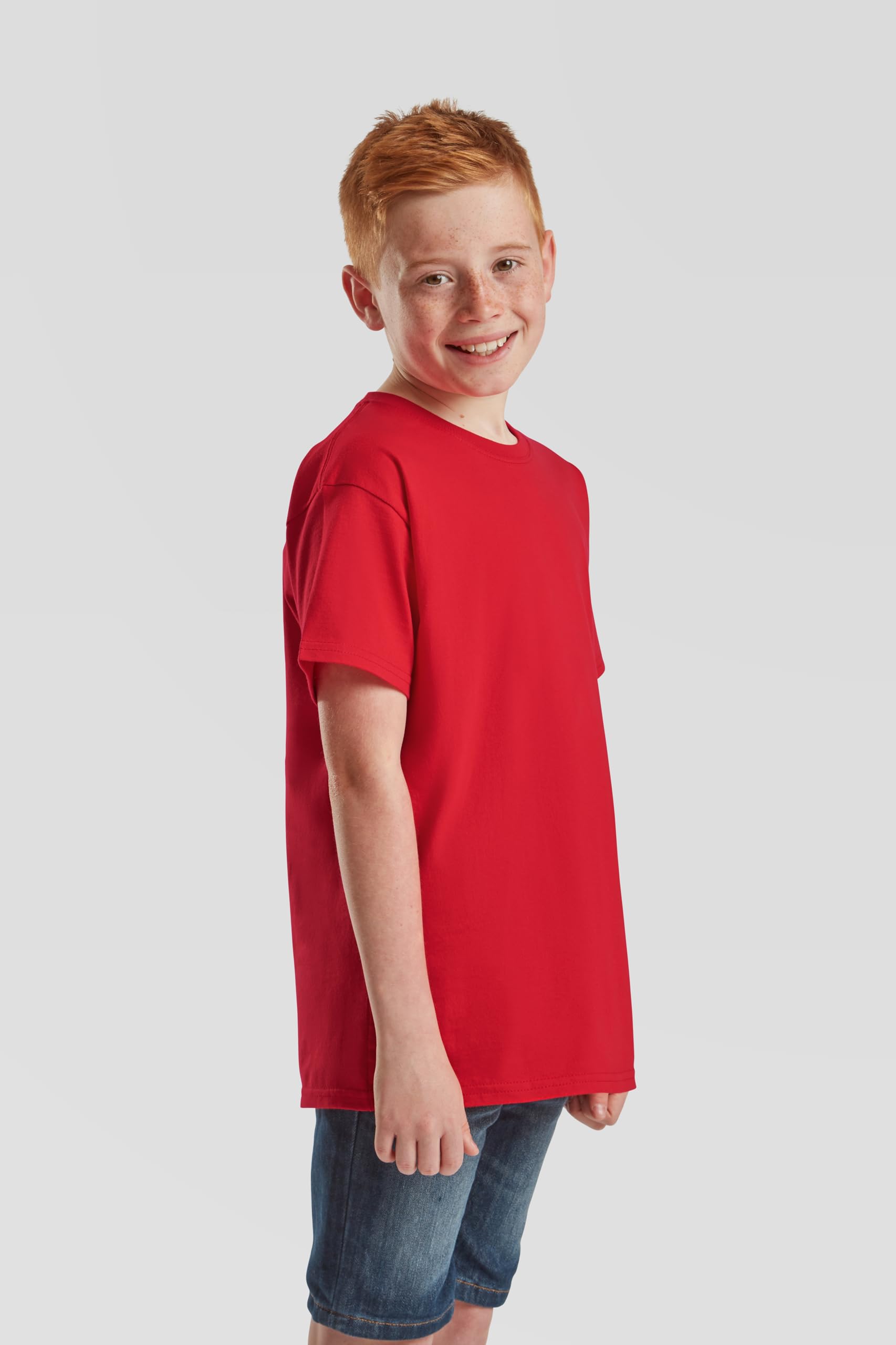 Fruit of the Loom Confezione da 10 pezzi Kids Iconic 195 T | Maglietta per bambini in 100% cotone, vestibilità classica, girocollo + sacchetto in tessuto MyShirt