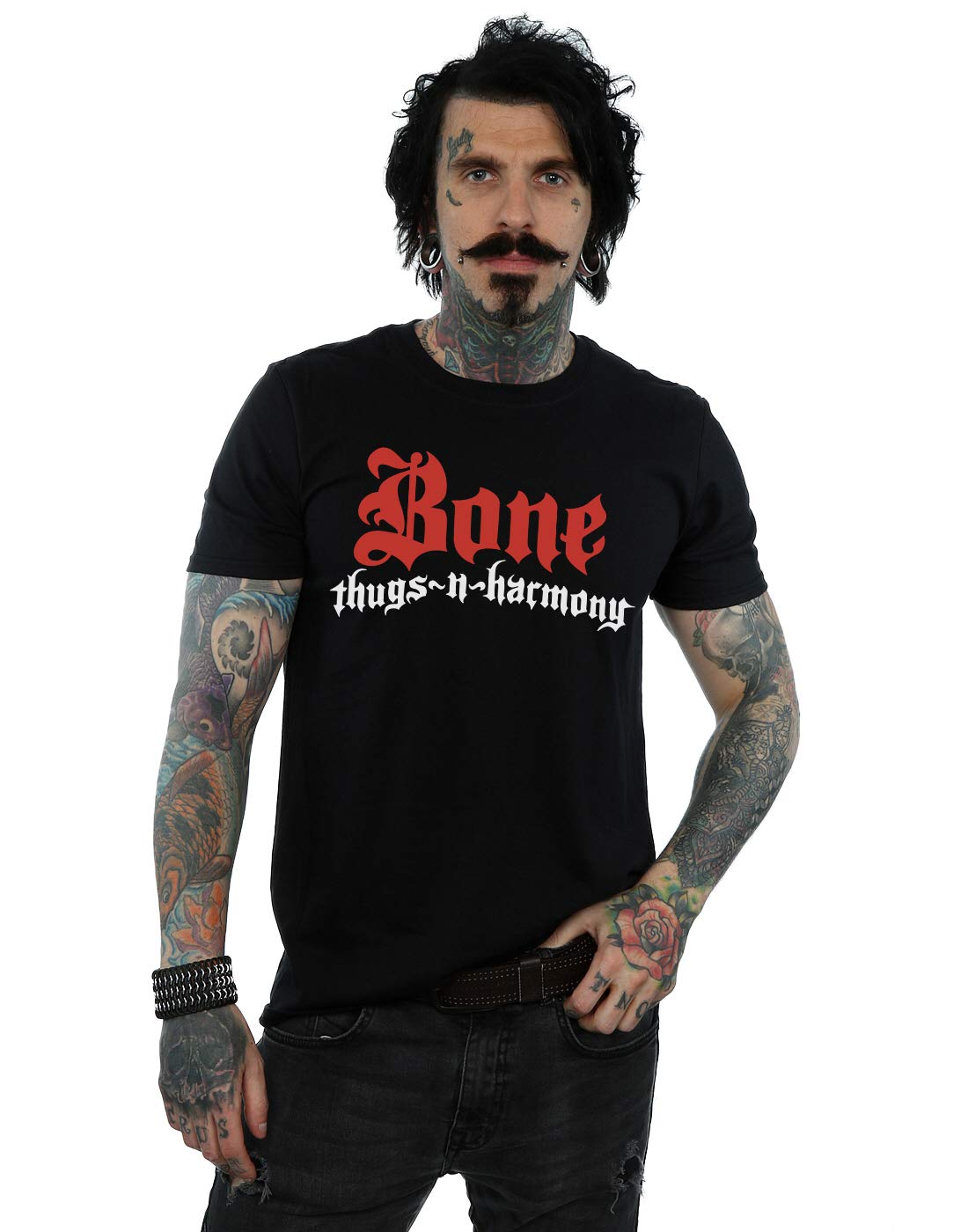 Absolute Cult Men's Black Bone Thugs N Harmony Classic Logo T-Shirt Large