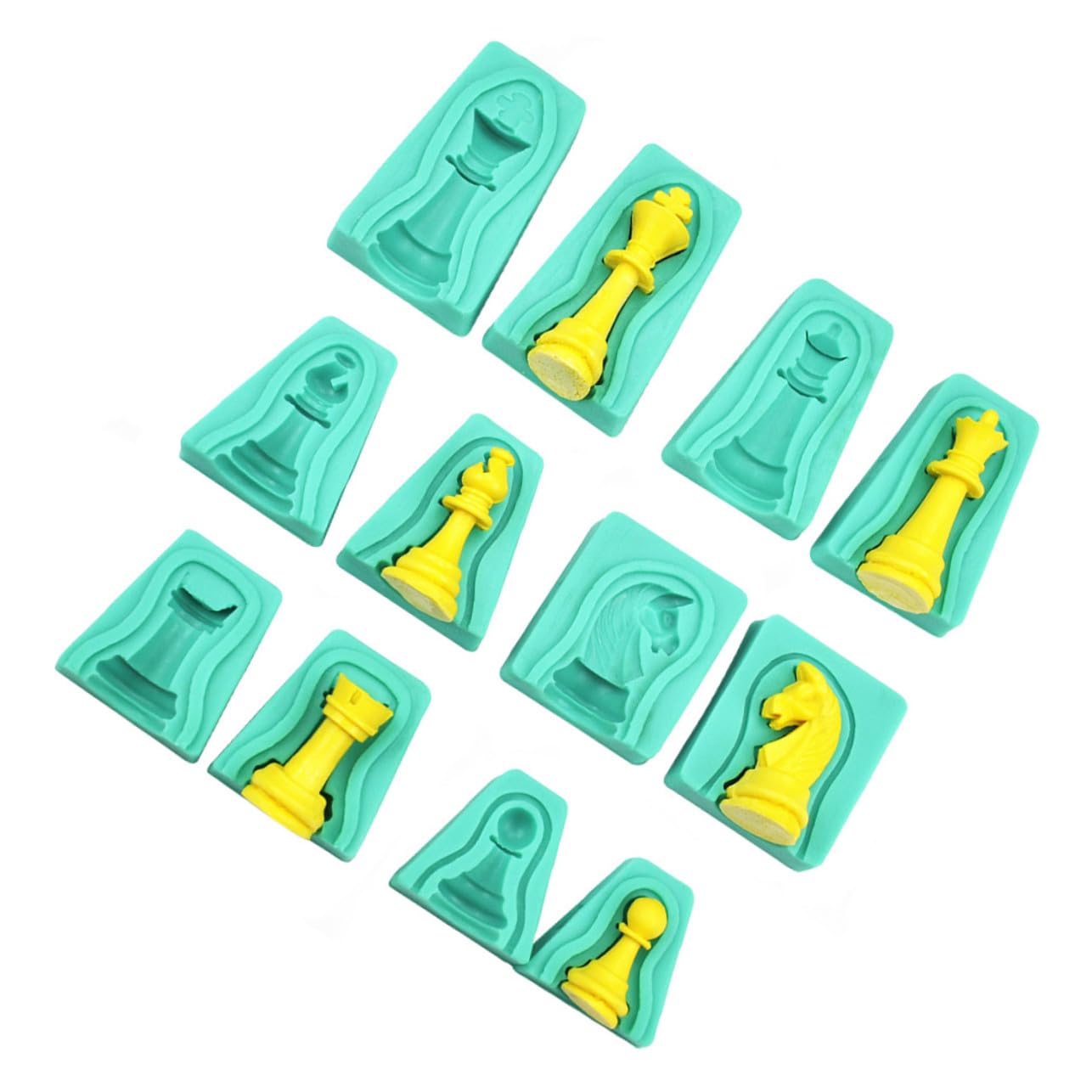 Molde de Silicona 12 Piezas Diseño de Ajedrez 3d para Tartas Ecológicas y Fáciles de Limpiar, Adecuado para Hornear Chocolate Creativo
