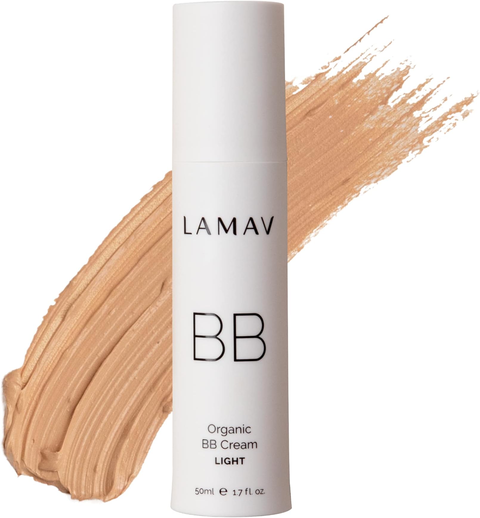 Organic BB Cream Light - Organic Tinted moisturizer, Foundation and Natural sunscreen - for Oily Skin, Acne Prone Skin and Dry Skin Types