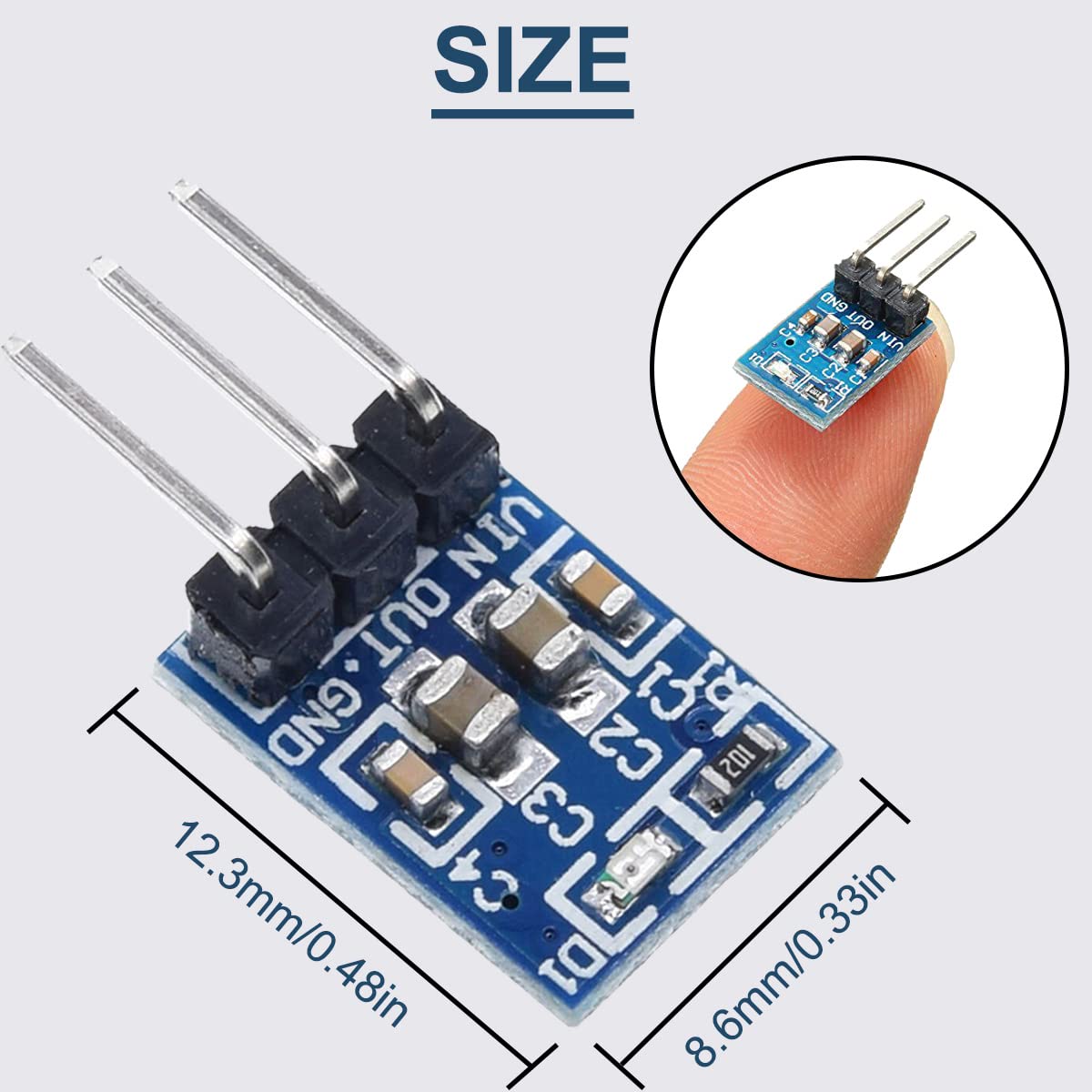 Lot De 20 Modules Régulateur Tension 3.3V AMS1117 - Entrée 4.5-12V, Sortie 800mA | Pour Arduino, STM32, Projets électroniques