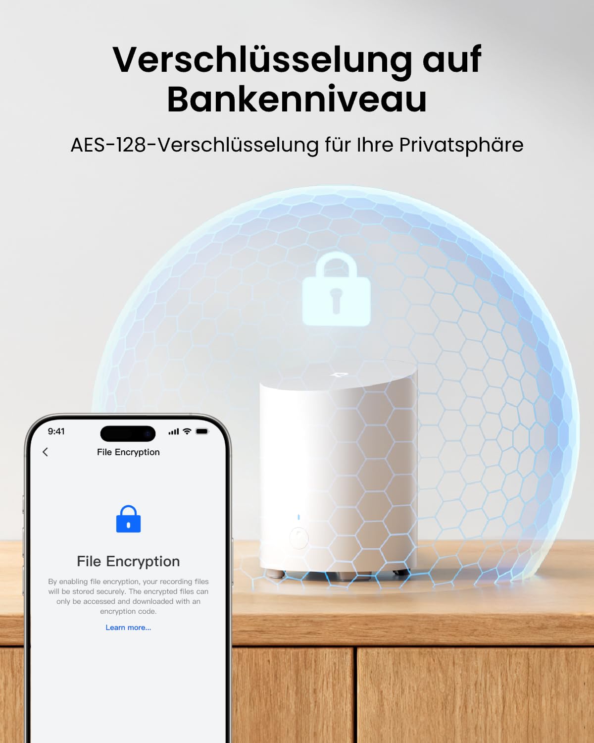 Reolink Home Hub Mini – Das All-in-One-Sicherheitszentrum mit lokalem Speicher, 2,4/5 GHz Dual-Band WLAN, AES-128 Bank-Level-Verschlüsselung, Fernzugriff und Smart Playback