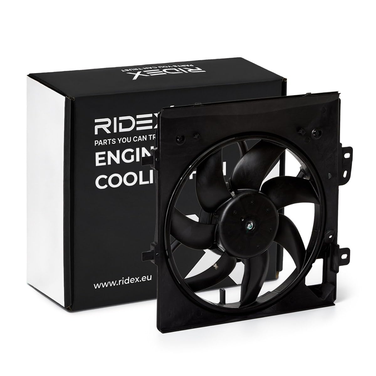 RIDEX 508R0140 Ventilador de motor con bastidor radiador (armazón) Compatible con PEUGEOT 208 I Hatchback CA, CC