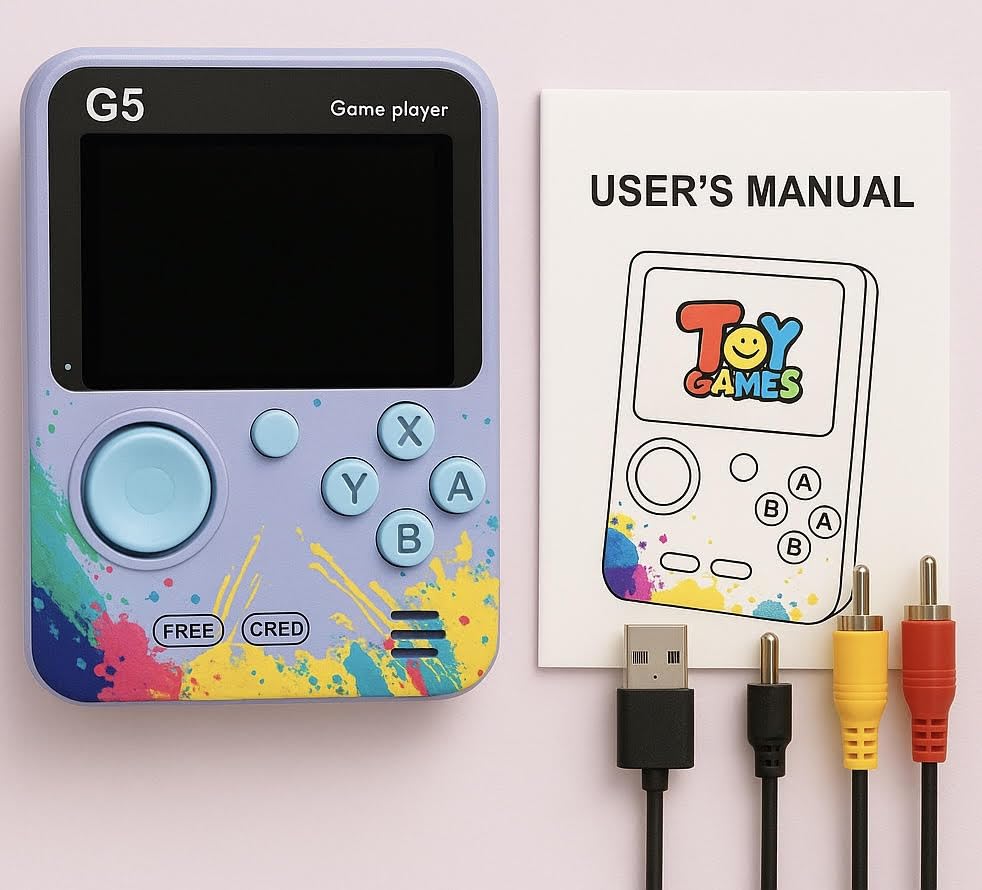 Image of G5 Handheld Game Console for Kids, Retro Gaming Device with 3.0 inch HD Screen, Built-in 500 Classic Games, AV Output, Random Color - Portable Game Player for Boys & Girls, Multicolour