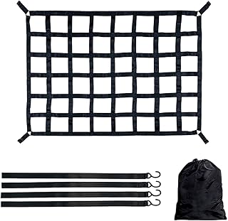 GHIBFBT Luggage Net for Pickup Truck Loading Area, 106 x 127 cm Heavy Duty Cargo Net, Tear-Resistant Pickup Cargo Net Orga...