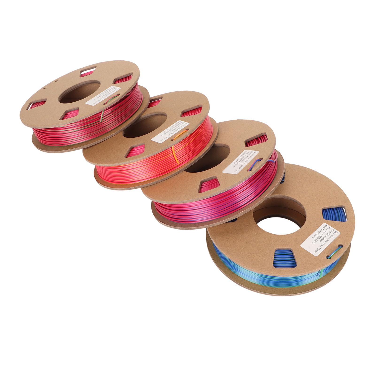 Jedwabny Dwukolorowy żarnik Kreatywny Pakiet Drukarki 3D Filament PLA 1.75mm Czerwony Złoty Czerwony Zielony Niebieski Niebieski Zielony dla Projektów DIY