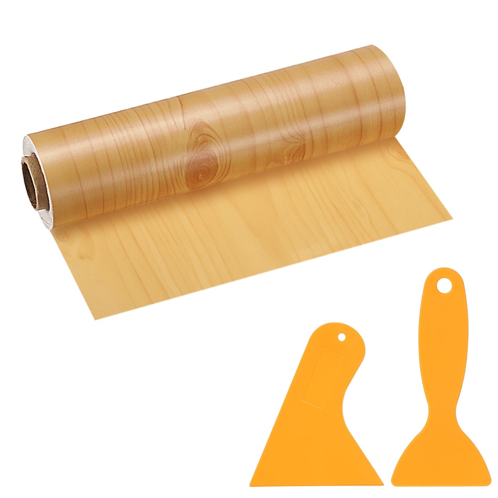 PATIKIL Wood Grain Repair Tape, 8" x 33' Self Adhesive Realistic Wood Tape with Scraper Durable Repair Patch for Furniture Floor Window Door Table DIY Home Decor, Cherry Wood